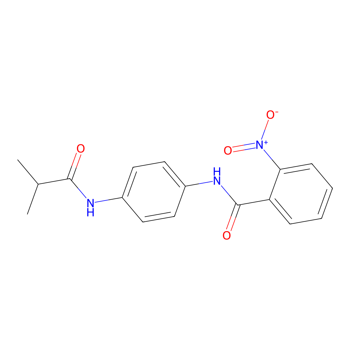 N-[4-(2-methylpropanoylamino)phenyl]-2-nitrobenzamide molecular structure, CAS 690984-75-9