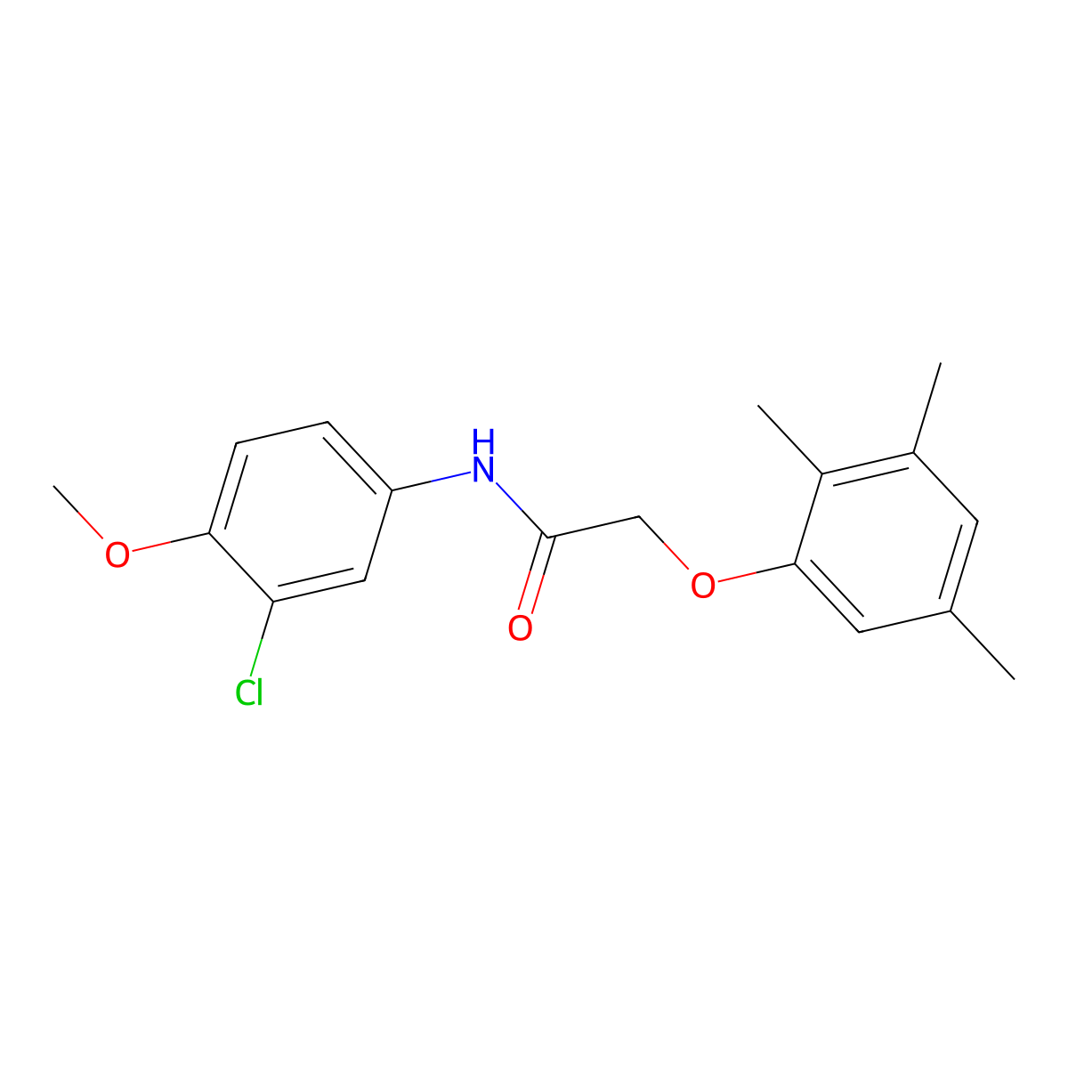 N-(3-chloro-4-methoxyphenyl)-2-(2,3,5-trimethylphenoxy)acetamide molecular structure, CAS 690984-88-4