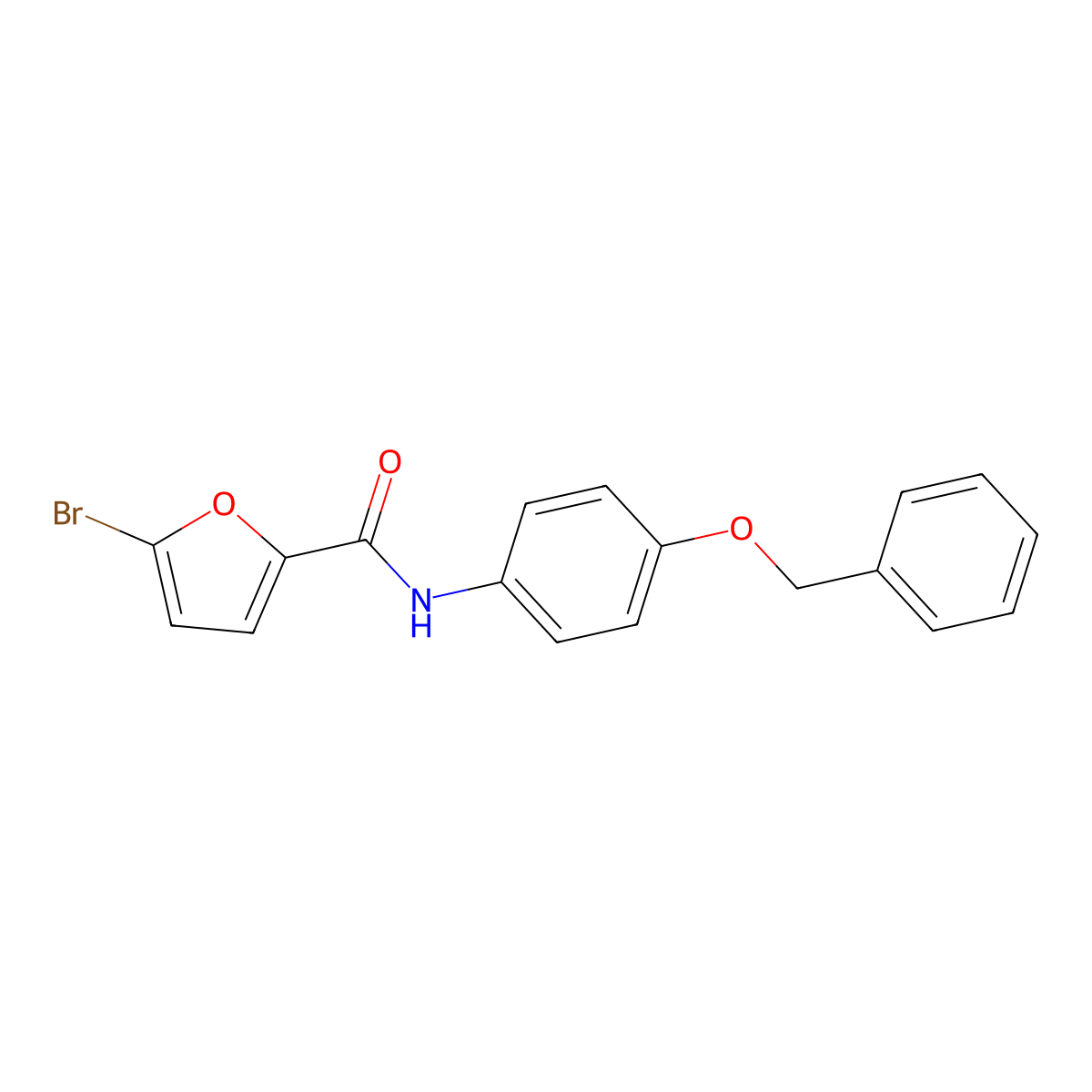 5-bromo-N-(4-phenylmethoxyphenyl)furan-2-carboxamide molecular structure, CAS 690985-05-8