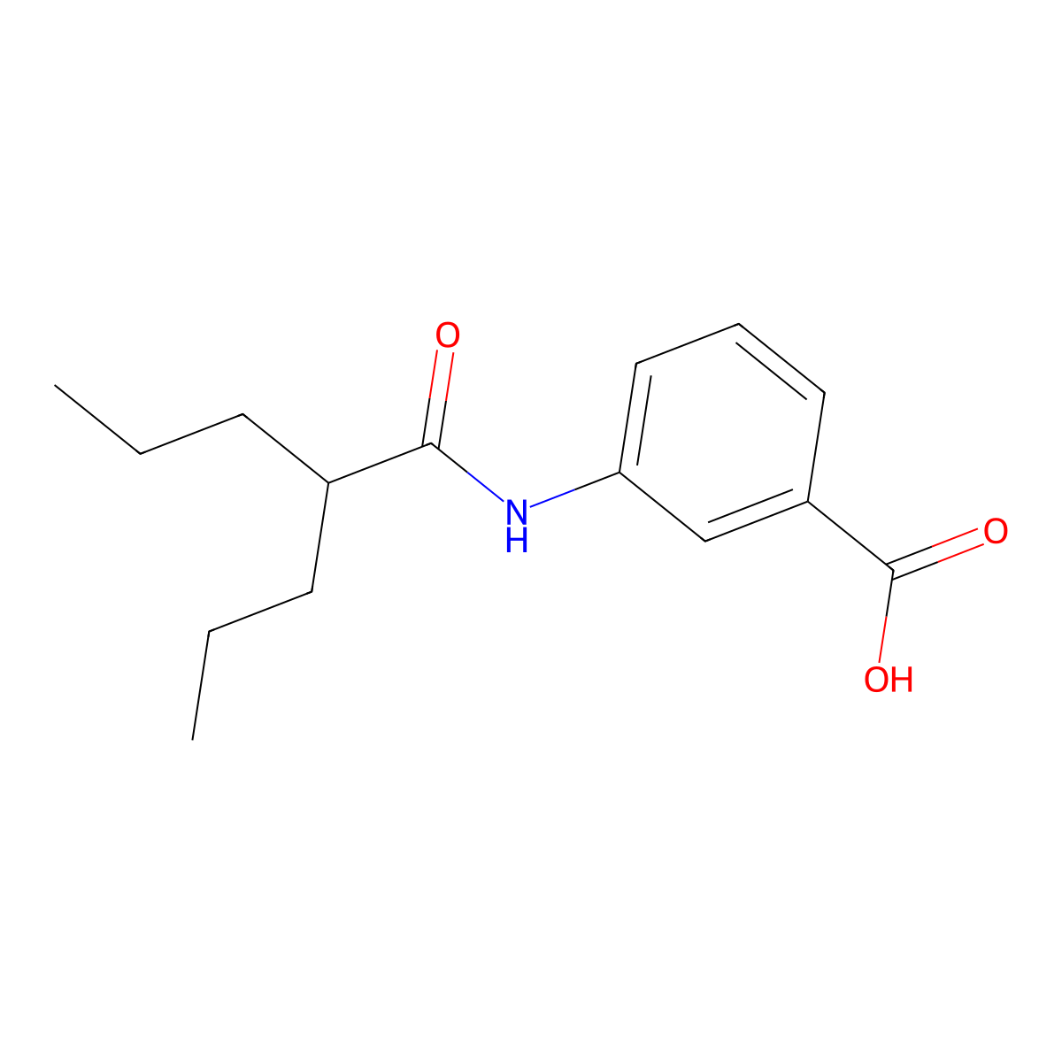 3-[(2-Propylpentanoyl)amino]benzoic acid molecular structure, CAS 690985-71-8