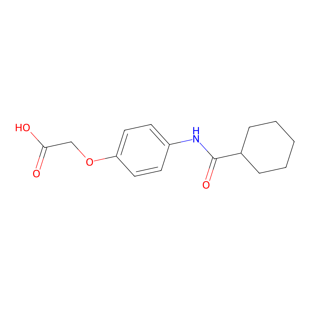 {4-[(Cyclohexylcarbonyl)amino]phenoxy}acetic acid molecular structure, CAS 690985-73-0