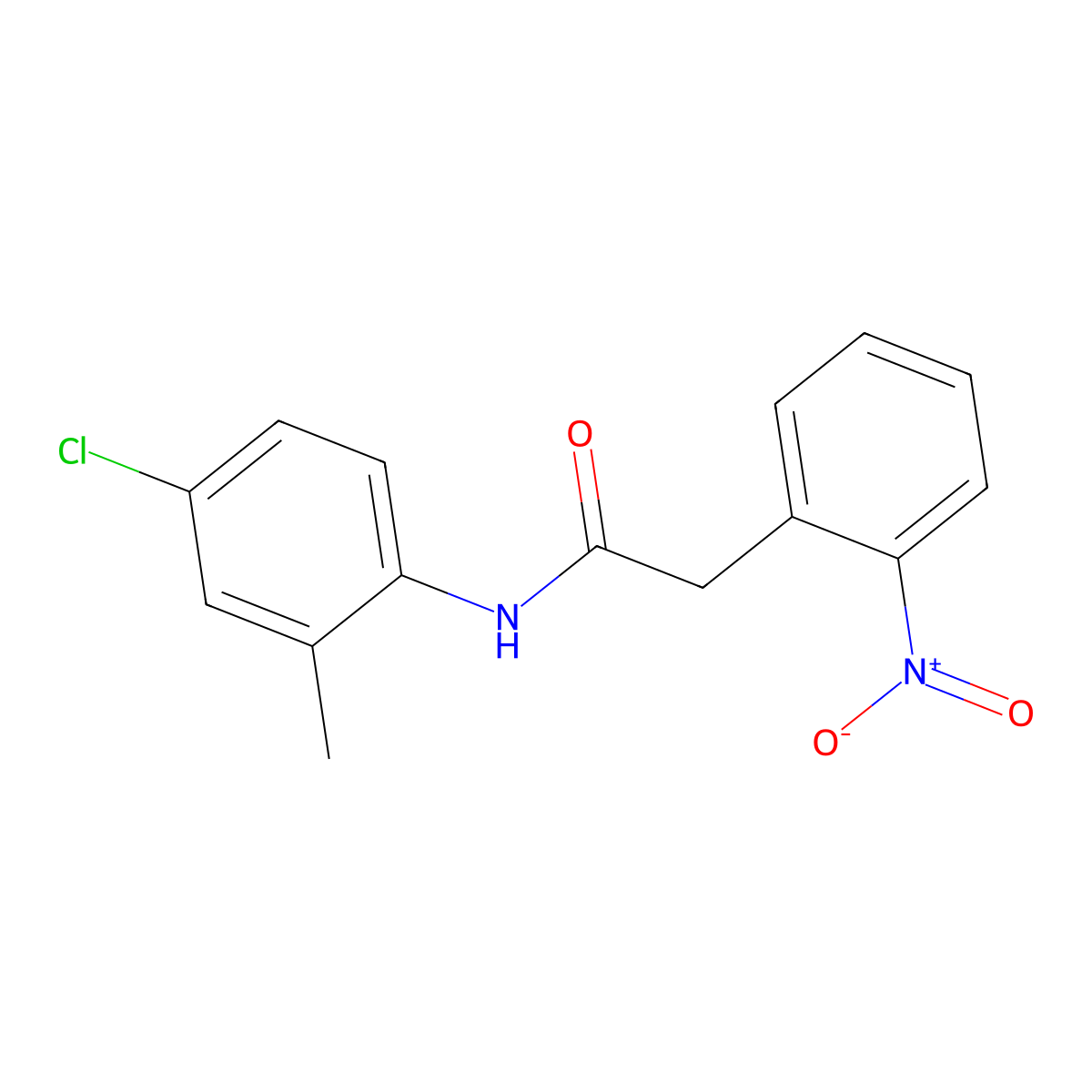 N-(4-chloro-2-methylphenyl)-2-(2-nitrophenyl)acetamide molecular structure, CAS 690985-74-1
