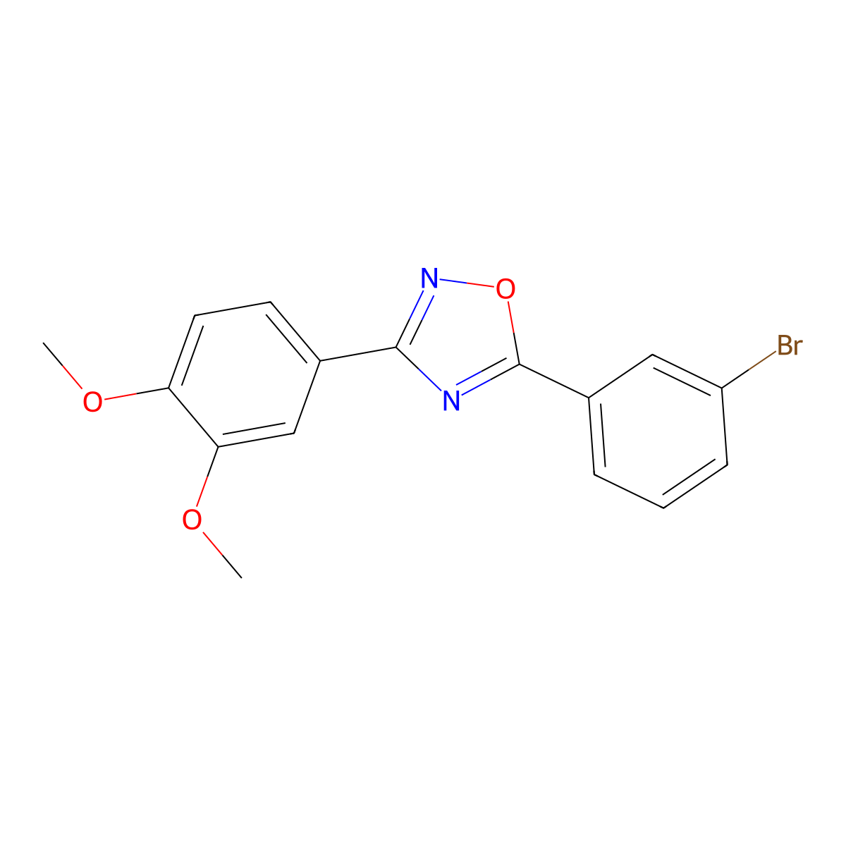 5-(3-Bromophenyl)-3-(3,4-dimethoxyphenyl)-1,2,4-oxadiazole molecular structure, CAS 690985-76-3