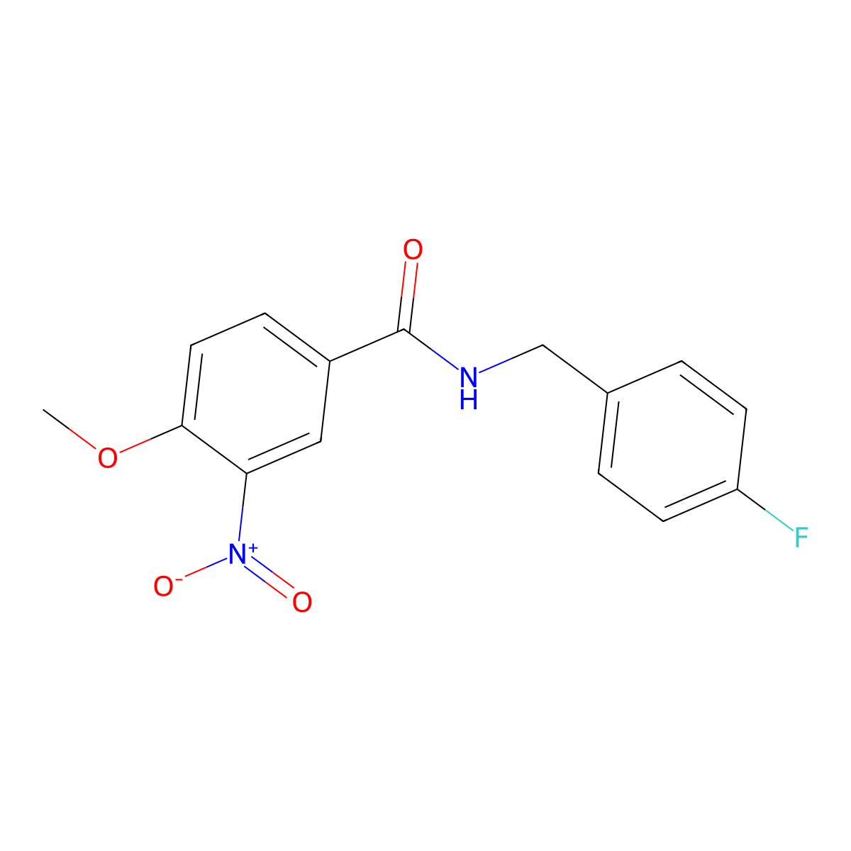 N-(4-fluorobenzyl)-4-methoxy-3-nitrobenzamide molecular structure, CAS 690986-10-8