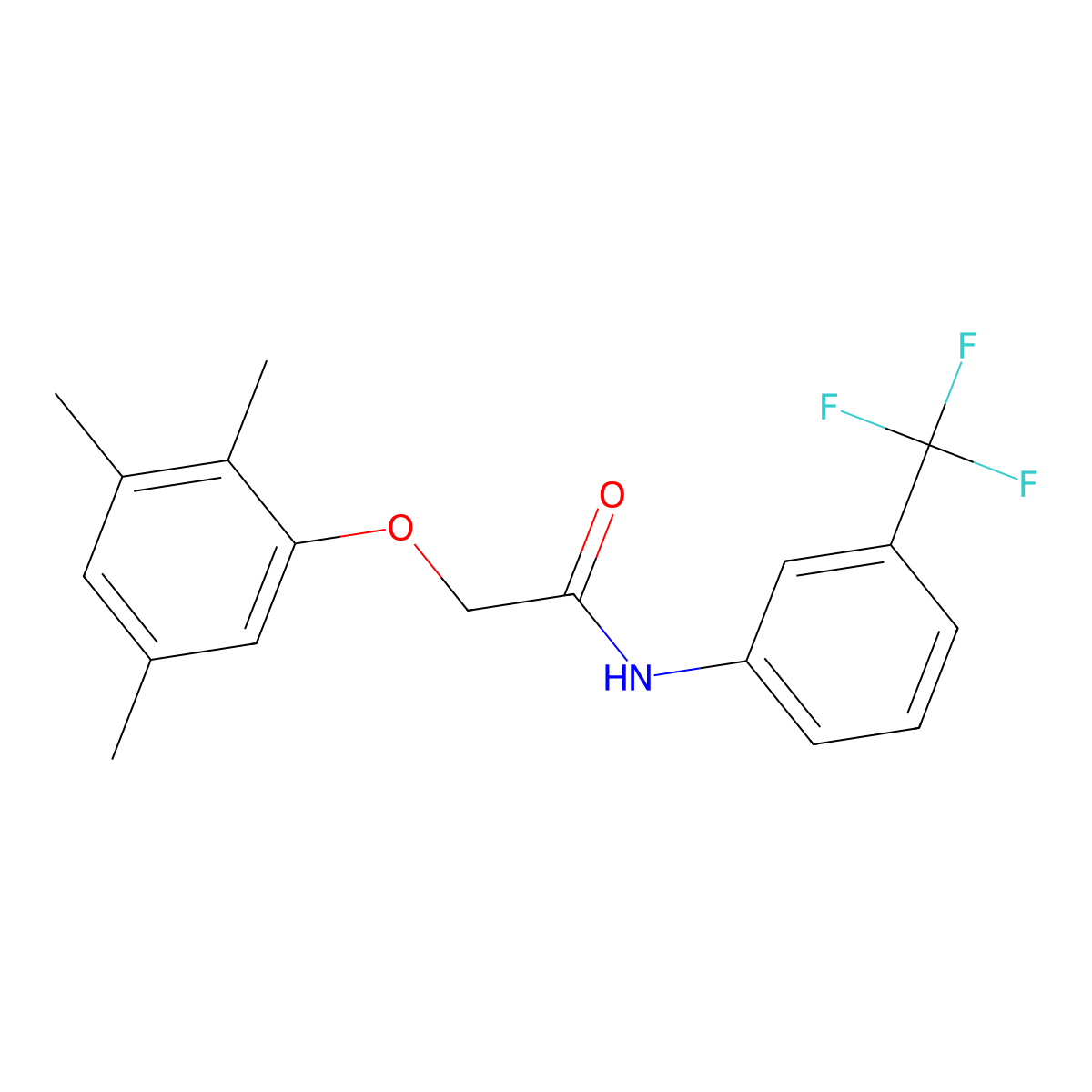 N-[3-(trifluoromethyl)phenyl]-2-(2,3,5-trimethylphenoxy)acetamide molecular structure, CAS 690986-30-2
