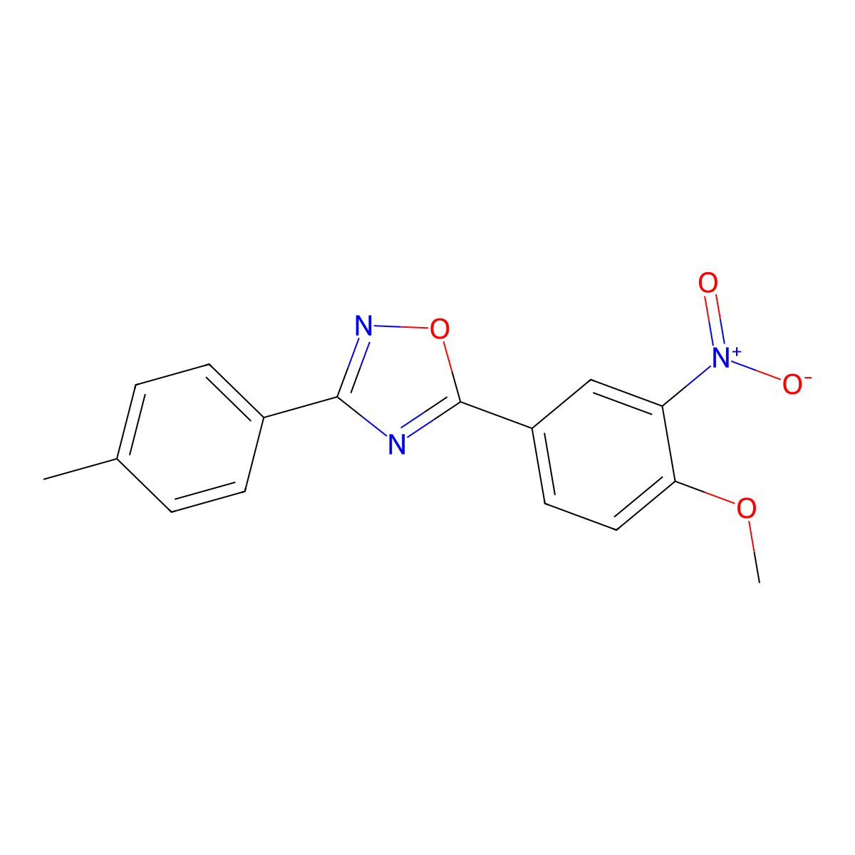 5-(4-Methoxy-3-nitrophenyl)-3-(4-methylphenyl)-1,2,4-oxadiazole molecular structure, CAS 690986-39-1