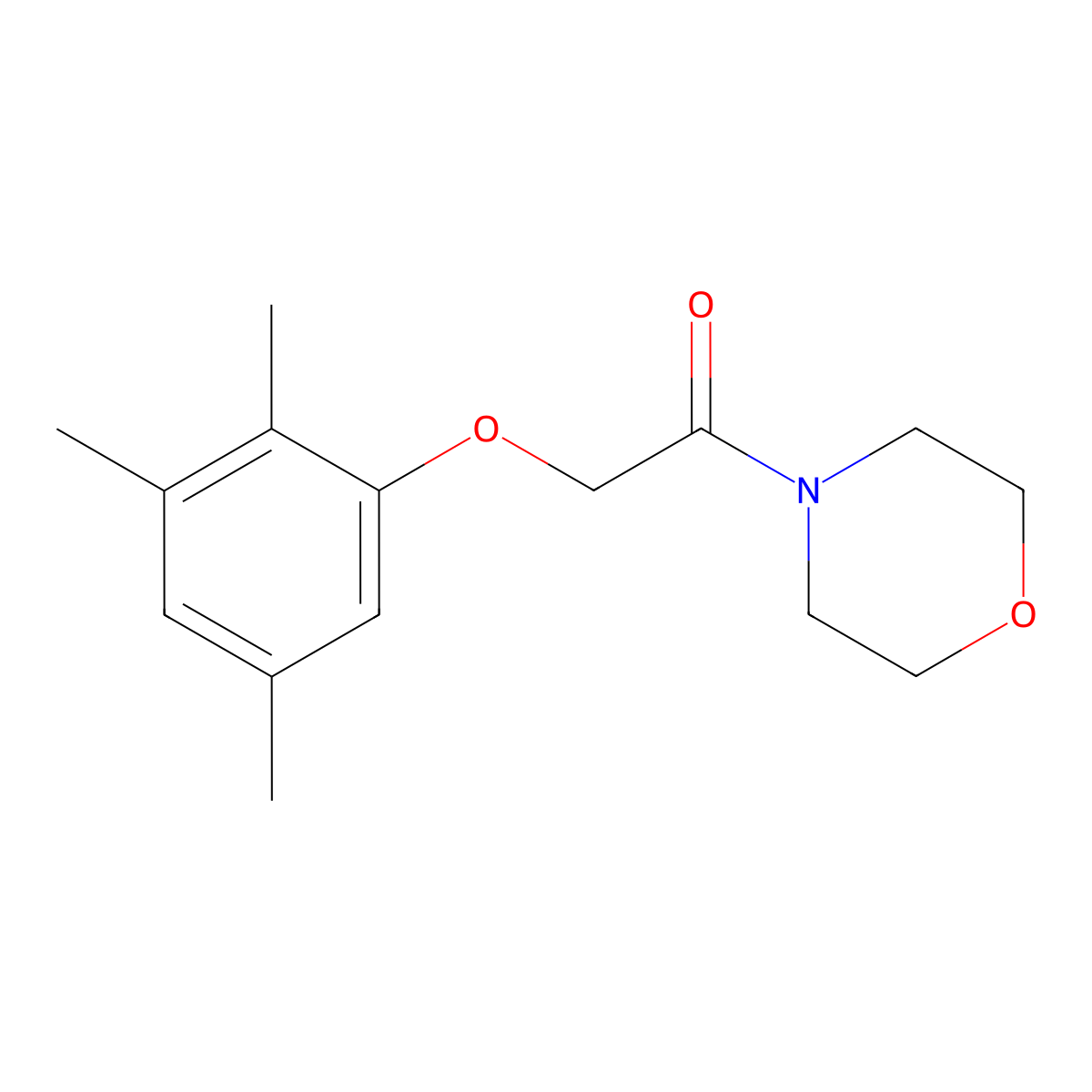 1-Morpholin-4-yl-2-(2,3,5-trimethylphenoxy)ethanone molecular structure, CAS 690986-49-3