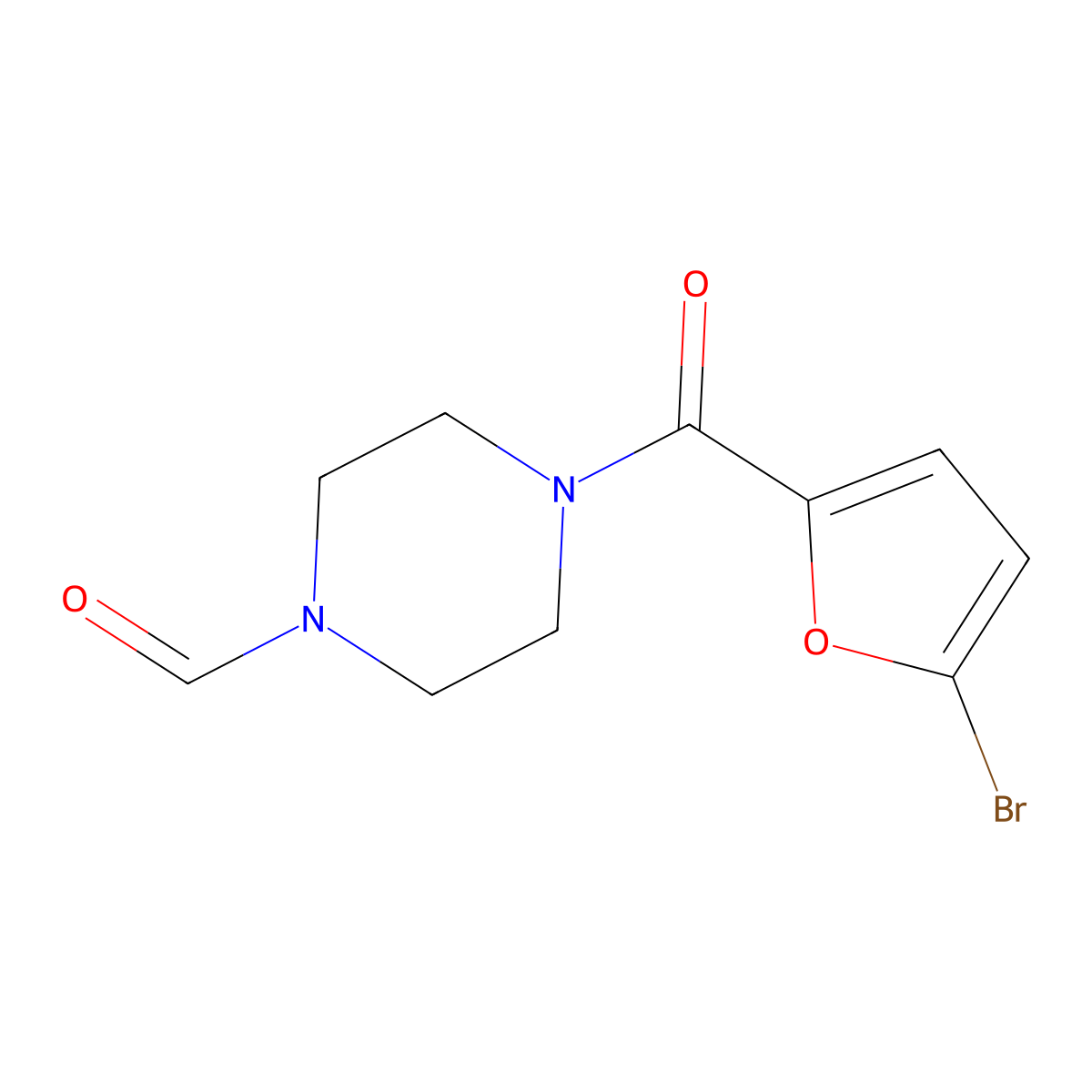 4-(5-Bromofuran-2-carbonyl)piperazine-1-carbaldehyde molecular structure, CAS 690986-63-1