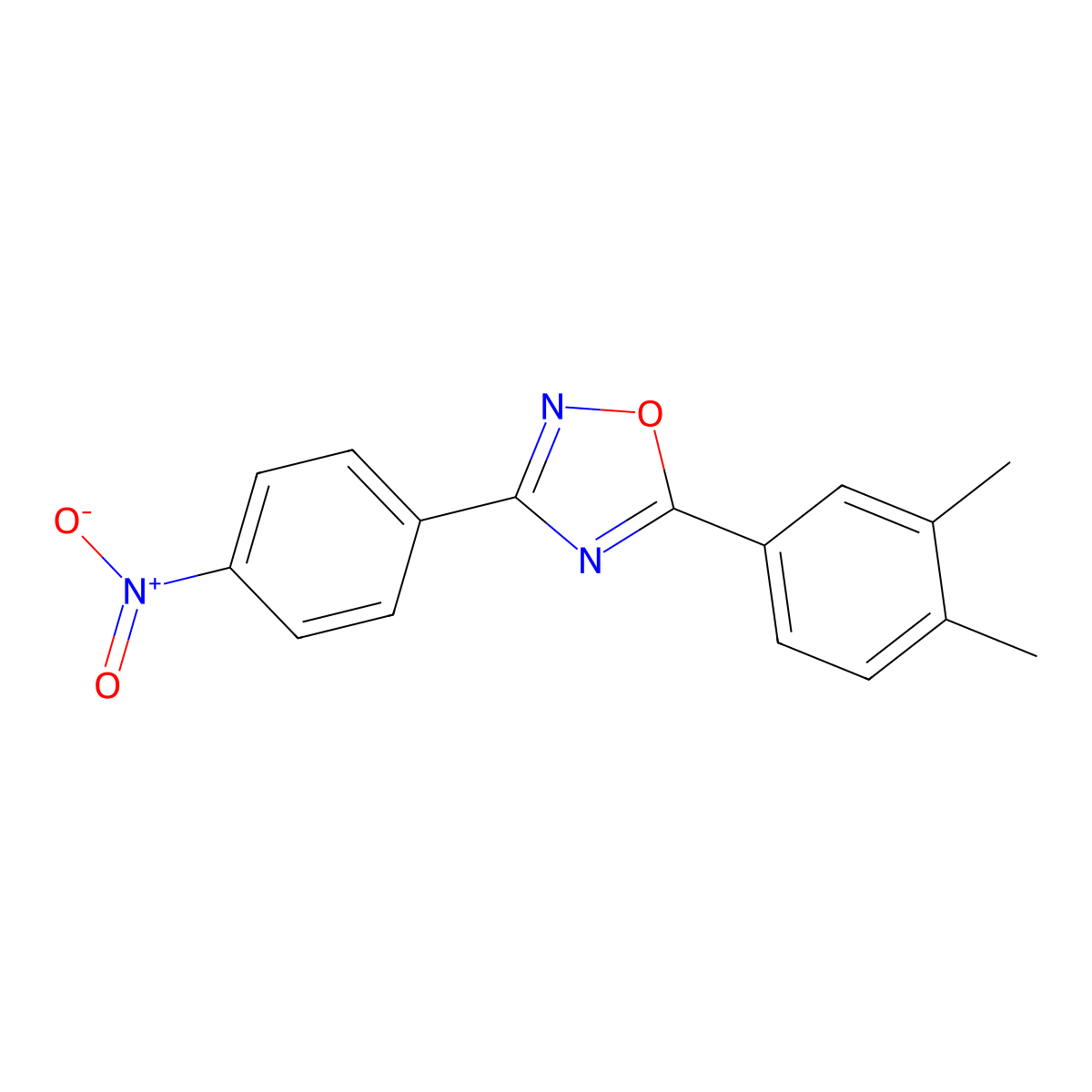 5-(3,4-Dimethylphenyl)-3-(4-nitrophenyl)-1,2,4-oxadiazole molecular structure, CAS 690986-78-8