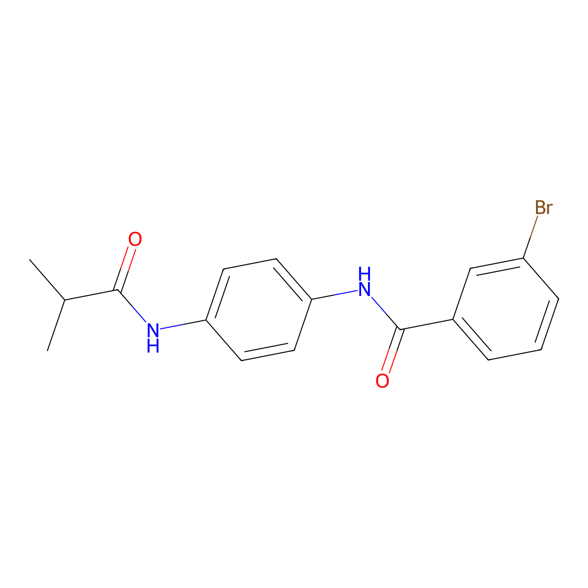 3-bromo-N-[4-(2-methylpropanoylamino)phenyl]benzamide molecular structure, CAS 690986-79-9
