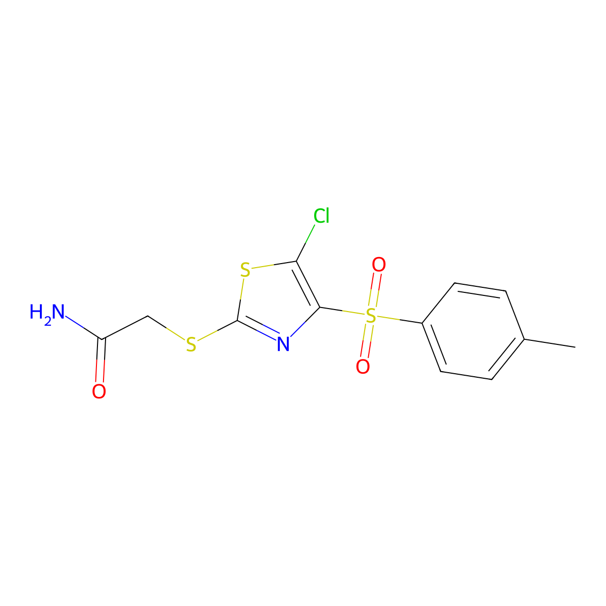 2-{[5-Chloro-4-(4-methylbenzenesulfonyl)-1,3-thiazol-2-yl]sulfanyl}acetamide molecular structure, CAS 690986-84-6