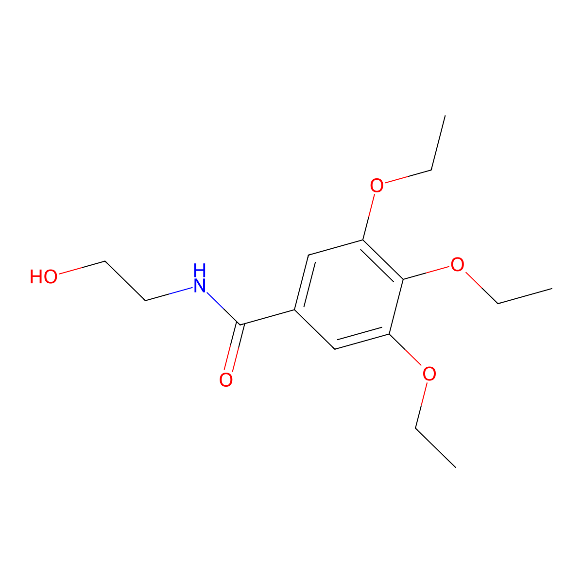3,4,5-triethoxy-N-(2-hydroxyethyl)benzamide molecular structure, CAS 690987-00-9