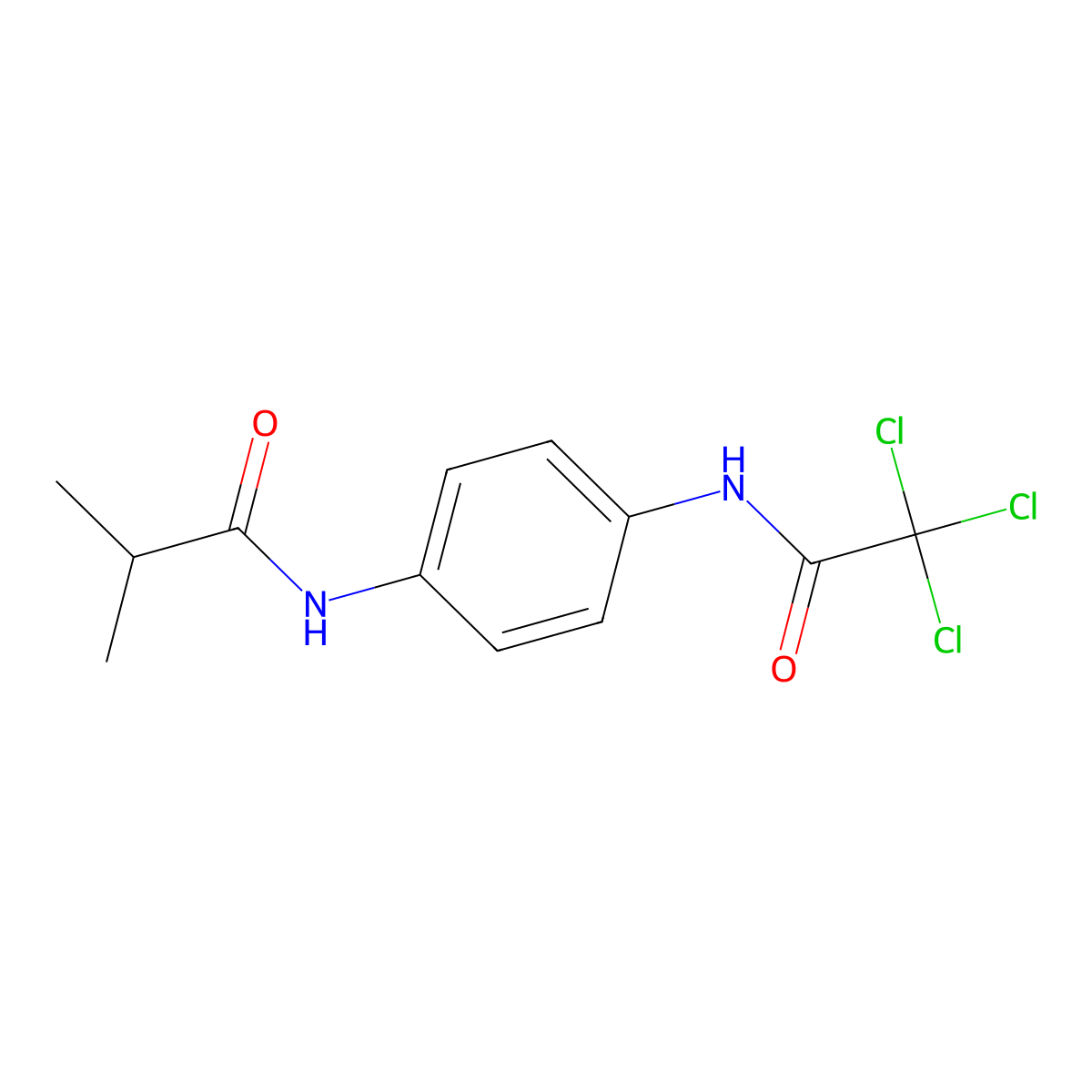 2-methyl-N-{4-[(trichloroacetyl)amino]phenyl}propanamide molecular structure, CAS 690987-16-7