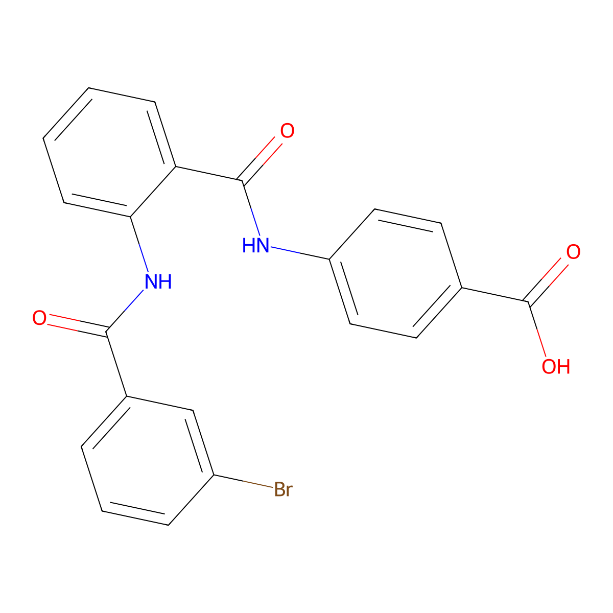 4-({2-[(3-Bromobenzoyl)amino]benzoyl}amino)benzoic acid molecular structure, CAS 690987-20-3