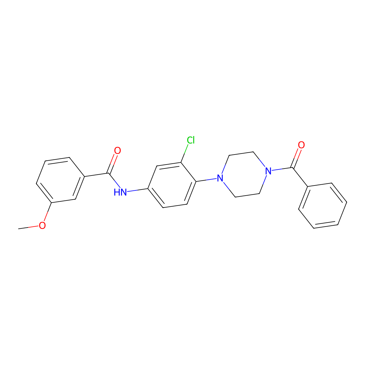 N-[4-(4-benzoylpiperazin-1-yl)-3-chlorophenyl]-3-methoxybenzamide molecular structure, CAS 690987-22-5