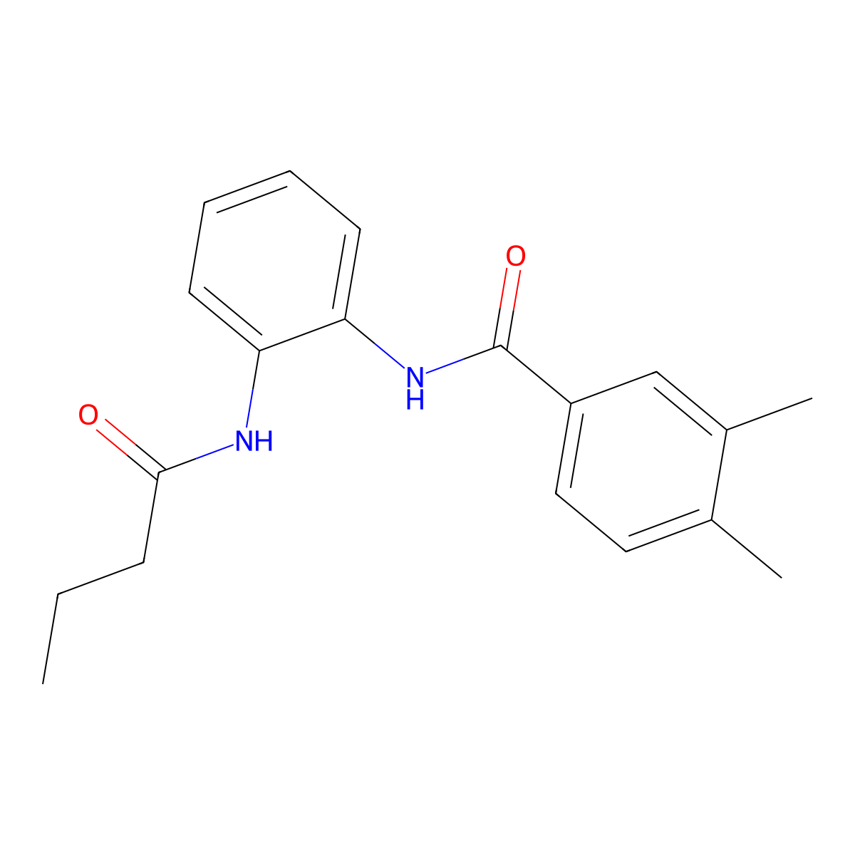 N-[2-(butanoylamino)phenyl]-3,4-dimethylbenzamide molecular structure, CAS 690987-44-1