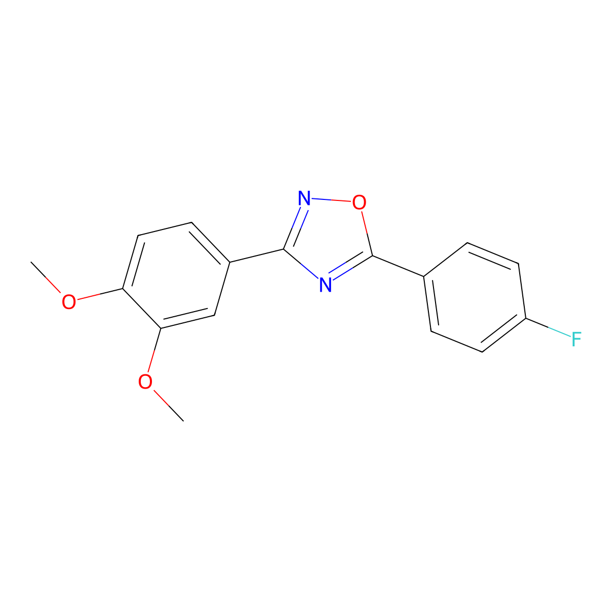 3-(3,4-Dimethoxyphenyl)-5-(4-fluorophenyl)-1,2,4-oxadiazole molecular structure, CAS 690987-48-5
