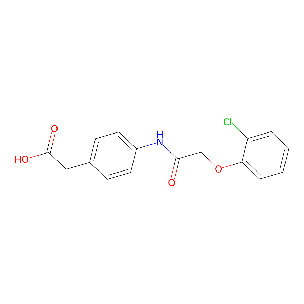 (4-{[(2-Chlorophenoxy)acetyl]amino}phenyl)acetic acid molecular structure, CAS 690987-49-6