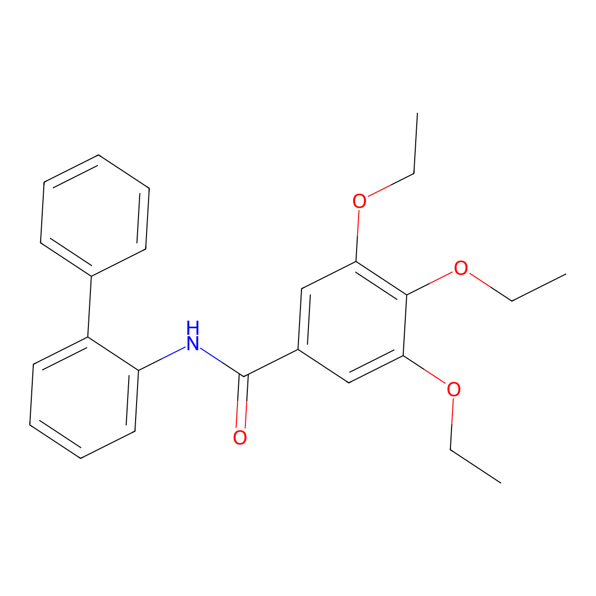 3,4,5-triethoxy-N-(2-phenylphenyl)benzamide molecular structure, CAS 690987-54-3