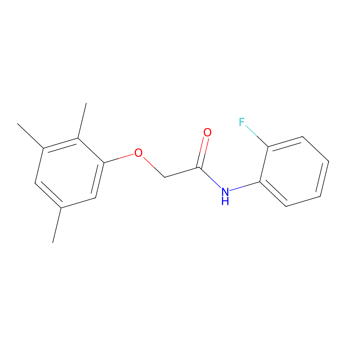 N-(2-fluorophenyl)-2-(2,3,5-trimethylphenoxy)acetamide molecular structure, CAS 690987-58-7