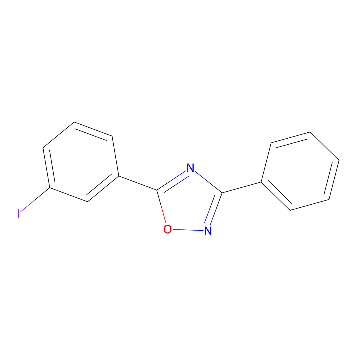 5-(3-Iodophenyl)-3-phenyl-1,2,4-oxadiazole molecular structure, CAS 690987-61-2