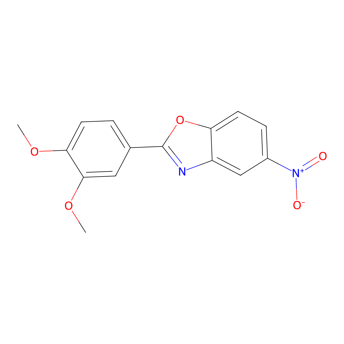 2-(3,4-Dimethoxyphenyl)-5-nitro-1,3-benzoxazole molecular structure, CAS 690987-65-6
