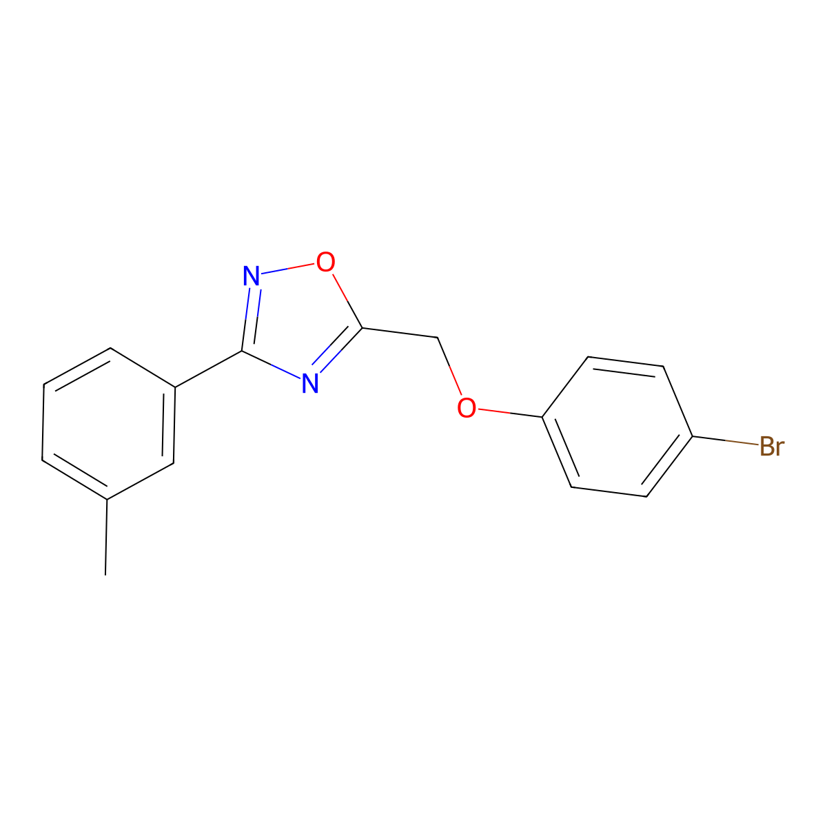 5-[(4-Bromophenoxy)methyl]-3-(3-methylphenyl)-1,2,4-oxadiazole molecular structure, CAS 690987-77-0