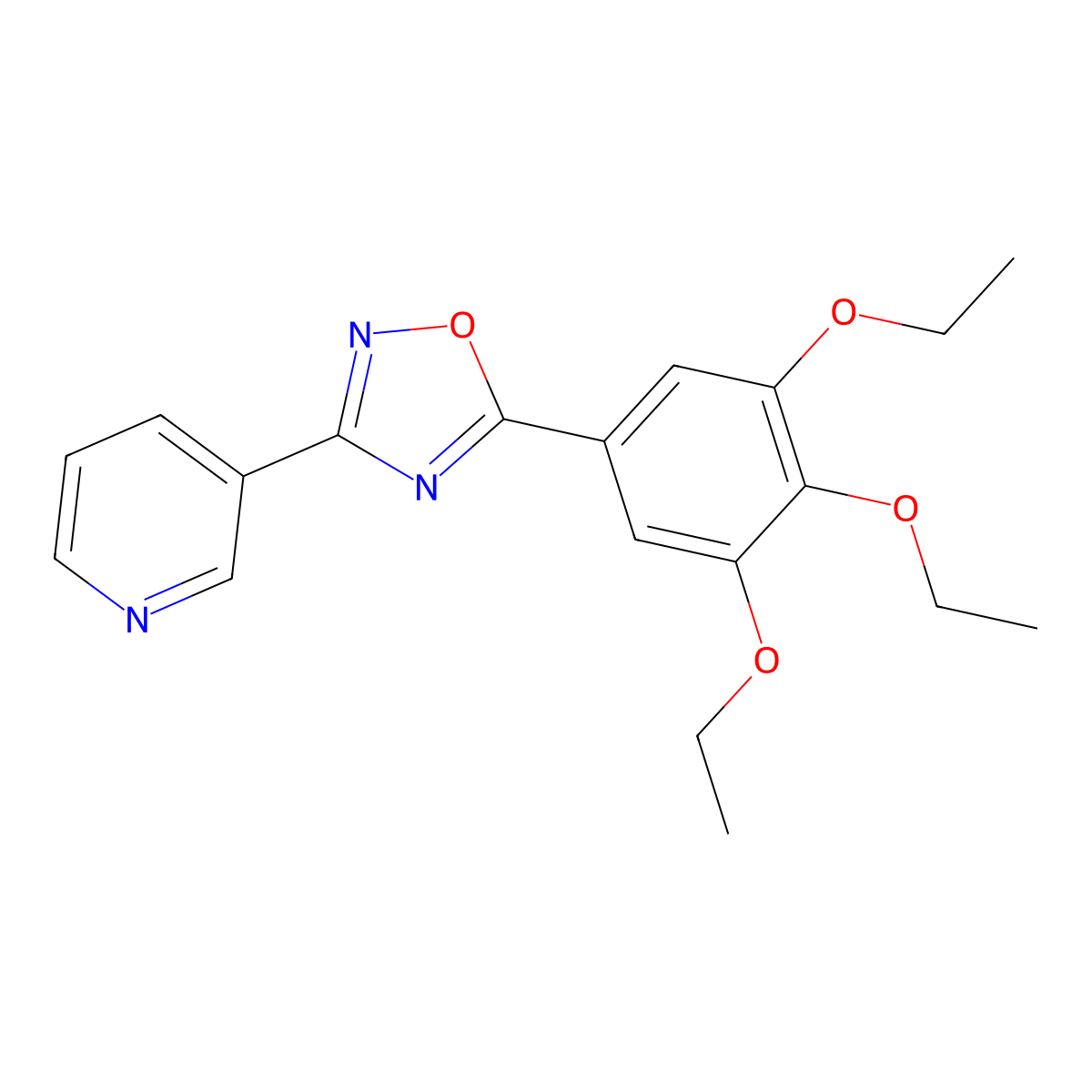 3-Pyridin-3-yl-5-(3,4,5-triethoxyphenyl)-1,2,4-oxadiazole molecular structure, CAS 690987-79-2