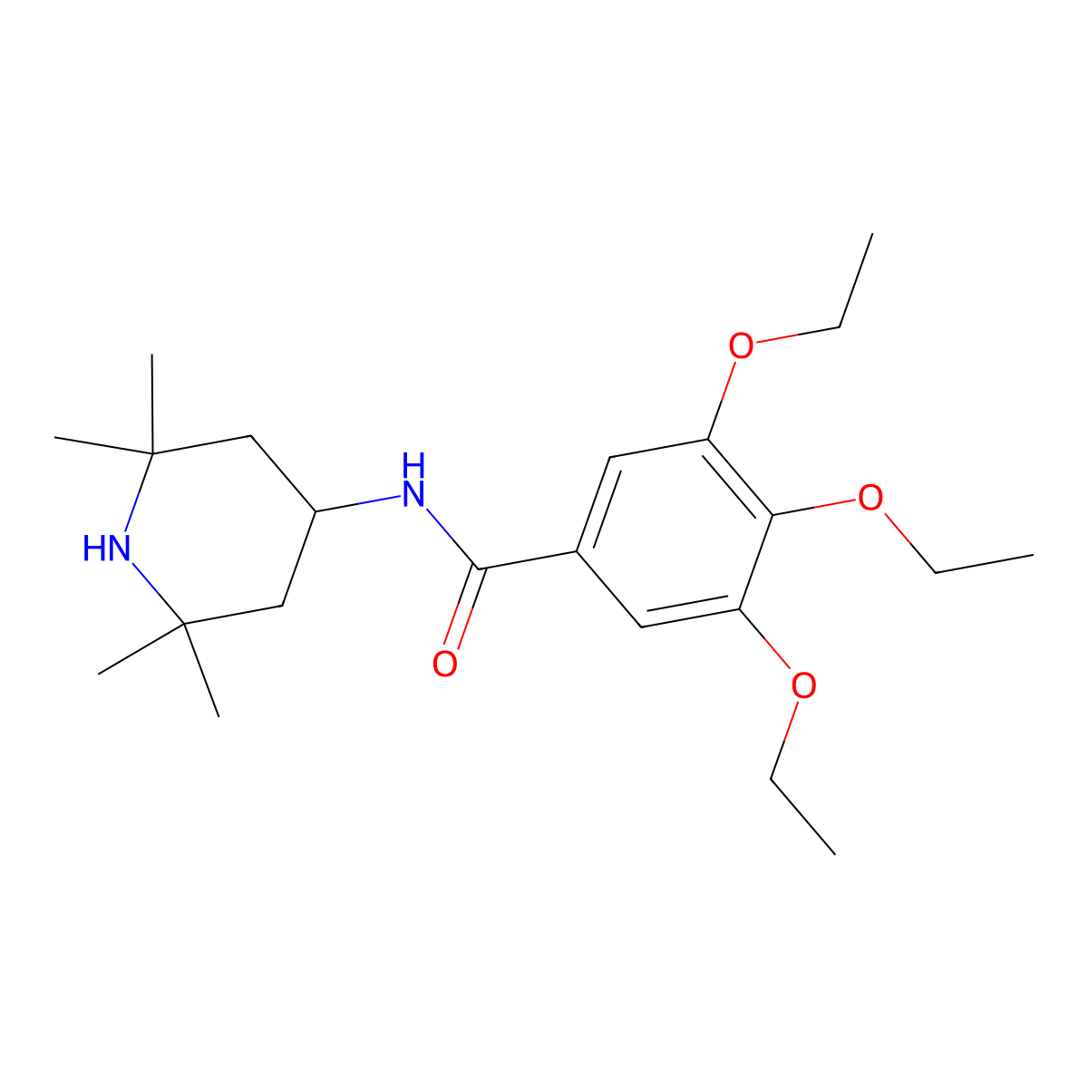 3,4,5-triethoxy-N-(2,2,6,6-tetramethylpiperidin-4-yl)benzamide molecular structure, CAS 690987-81-6
