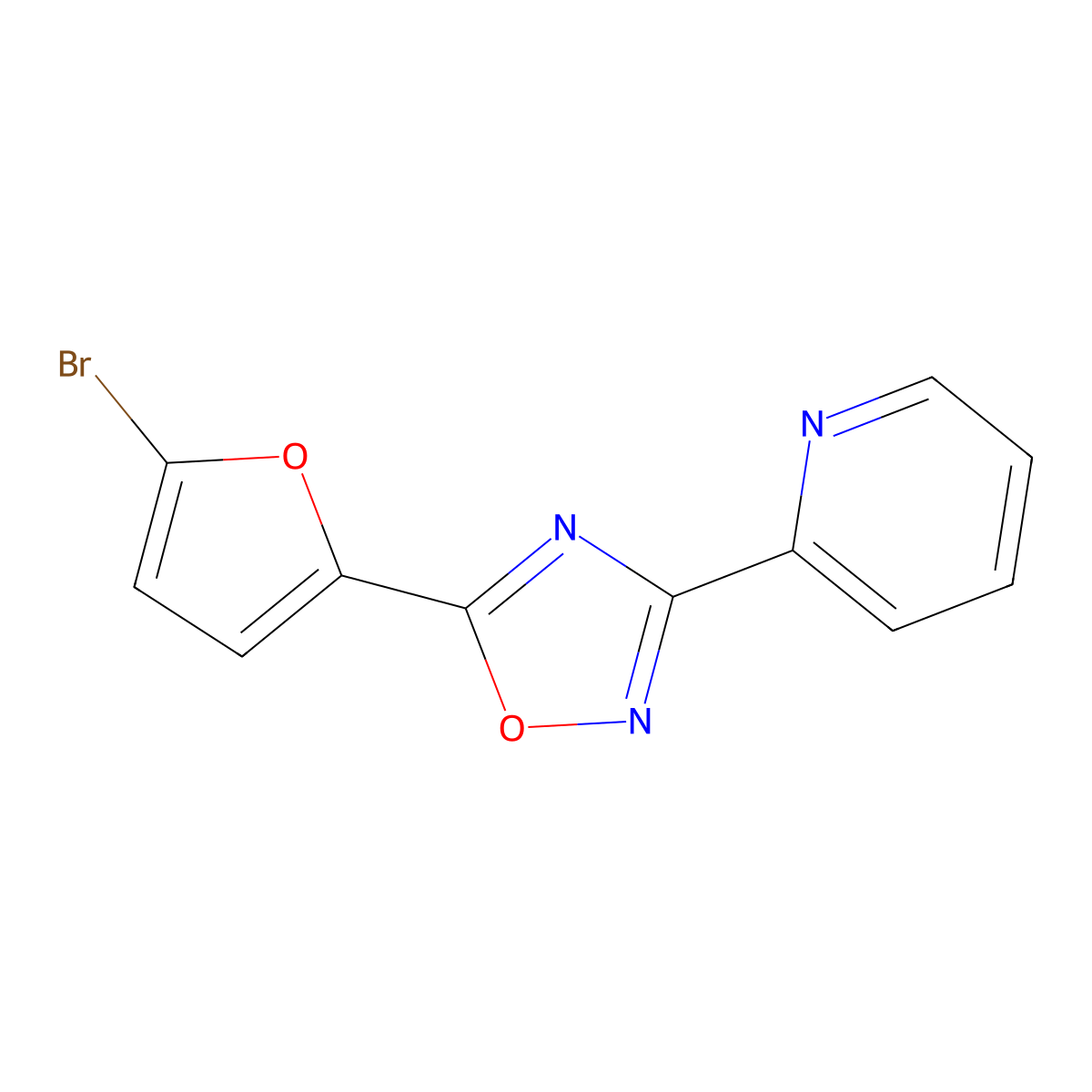 5-(5-Bromofuran-2-yl)-3-pyridin-2-yl-1,2,4-oxadiazole molecular structure, CAS 690987-97-4