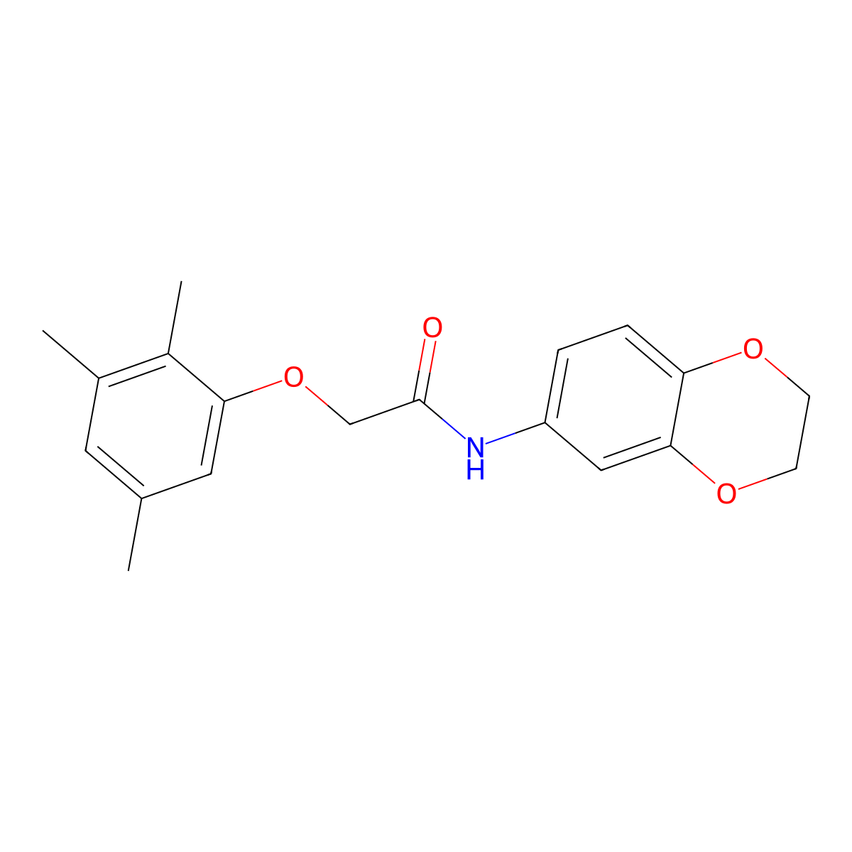 N-(2,3-dihydro-1,4-benzodioxin-6-yl)-2-(2,3,5-trimethylphenoxy)acetamide molecular structure, CAS 690988-17-1