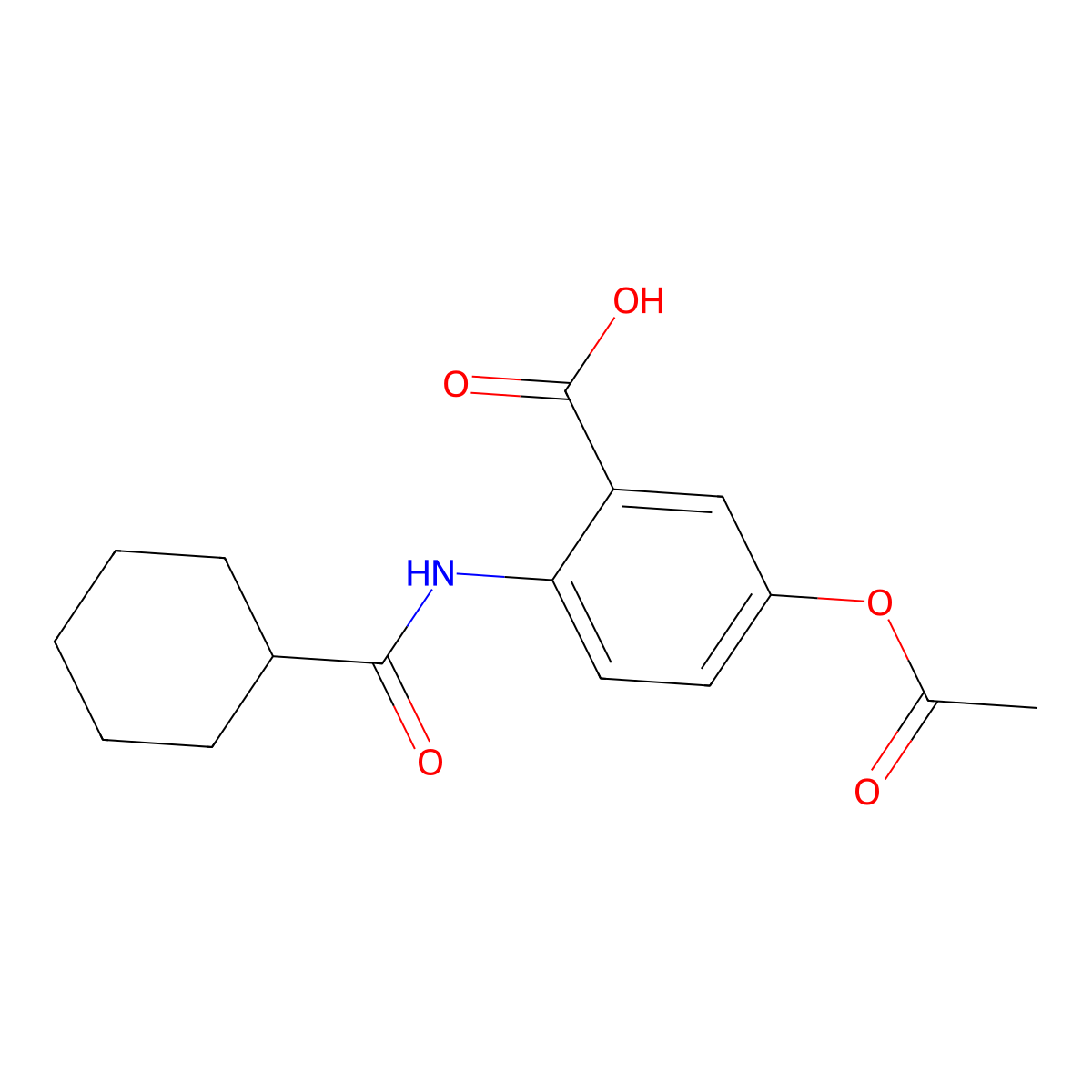 5-Acetyloxy-2-[[cyclohexyl(oxo)methyl]amino]benzoic acid molecular structure, CAS 690988-20-6