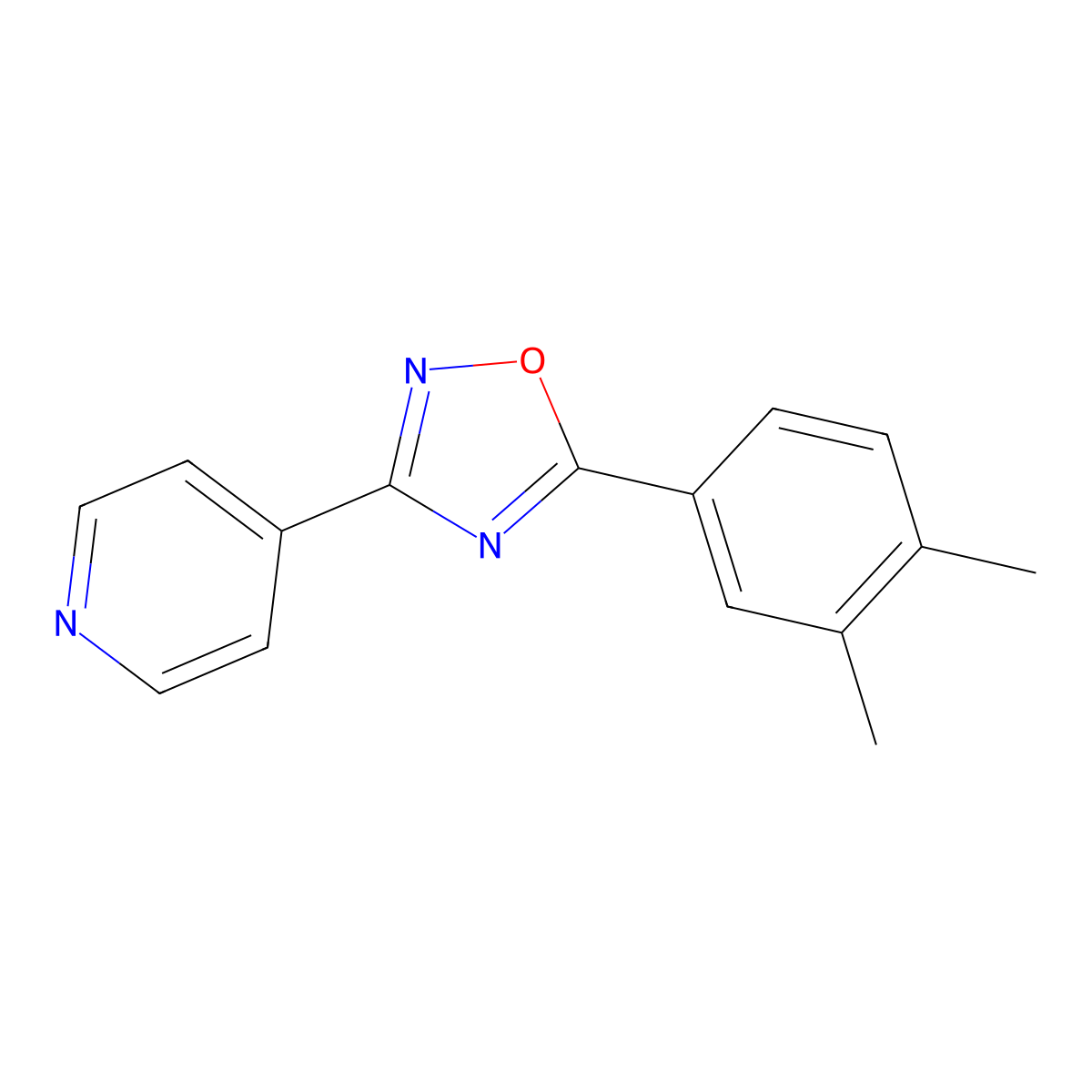 4-[5-(3,4-Dimethylphenyl)-1,2,4-oxadiazol-3-yl]pyridine molecular structure, CAS 690988-29-5