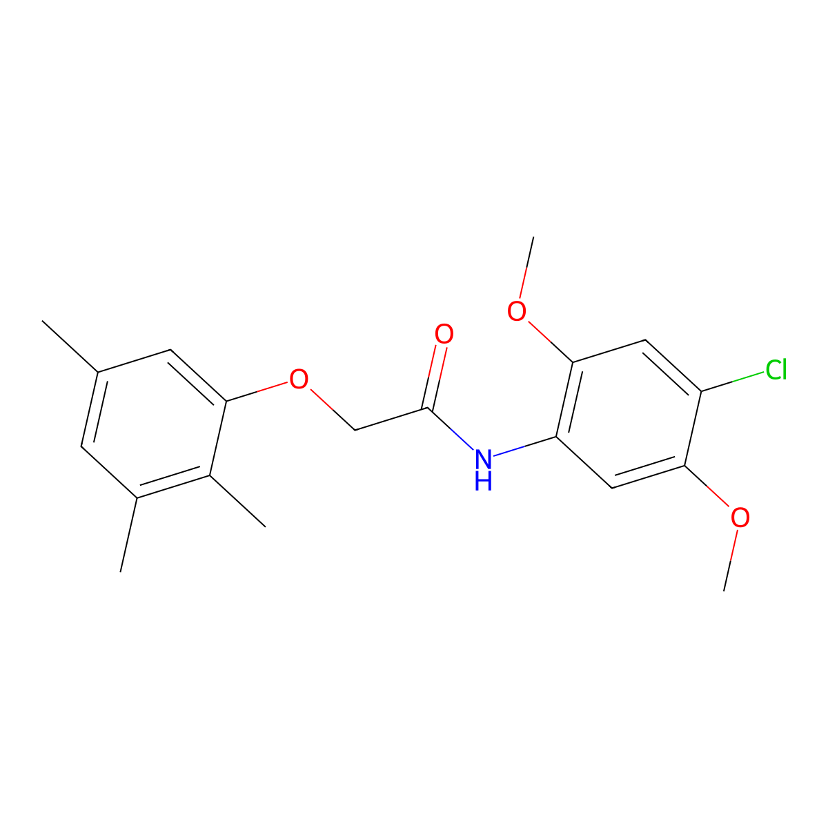 N-(4-chloro-2,5-dimethoxyphenyl)-2-(2,3,5-trimethylphenoxy)acetamide molecular structure, CAS 690988-39-7
