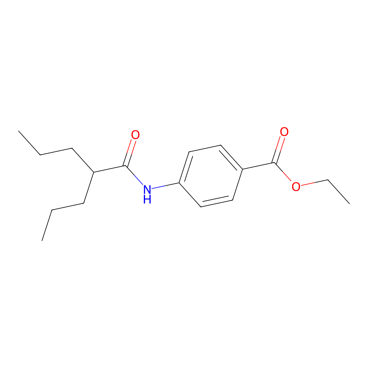 Ethyl 4-[(2-propylpentanoyl)amino]benzoate molecular structure, CAS 690988-44-4