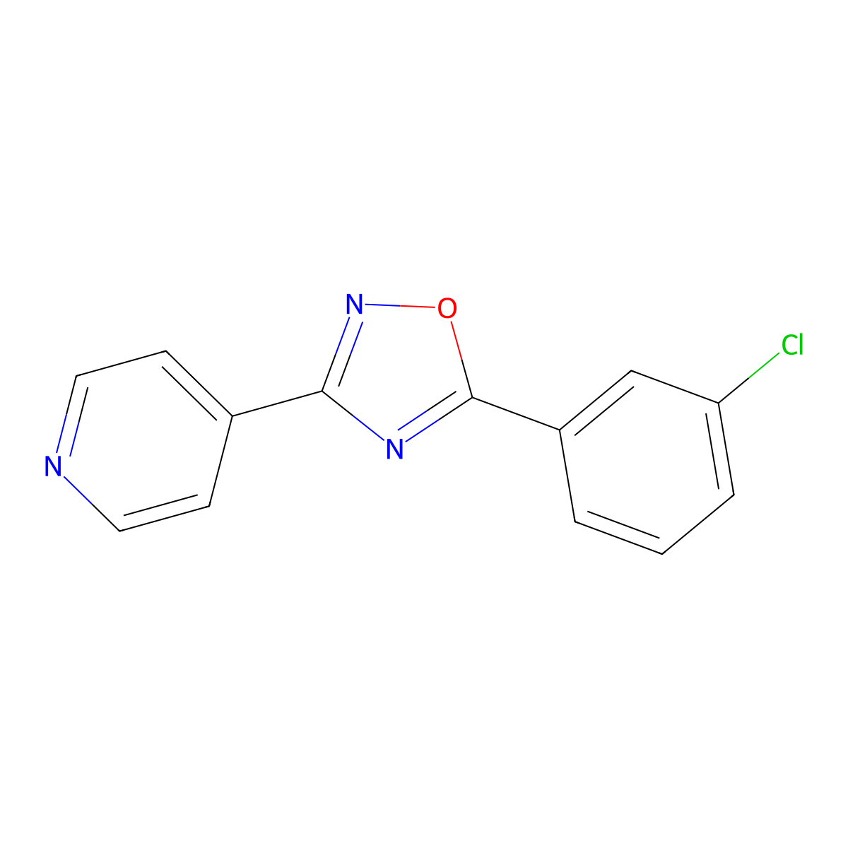 4-[5-(3-Chlorophenyl)-1,2,4-oxadiazol-3-yl]pyridine molecular structure, CAS 690988-67-1