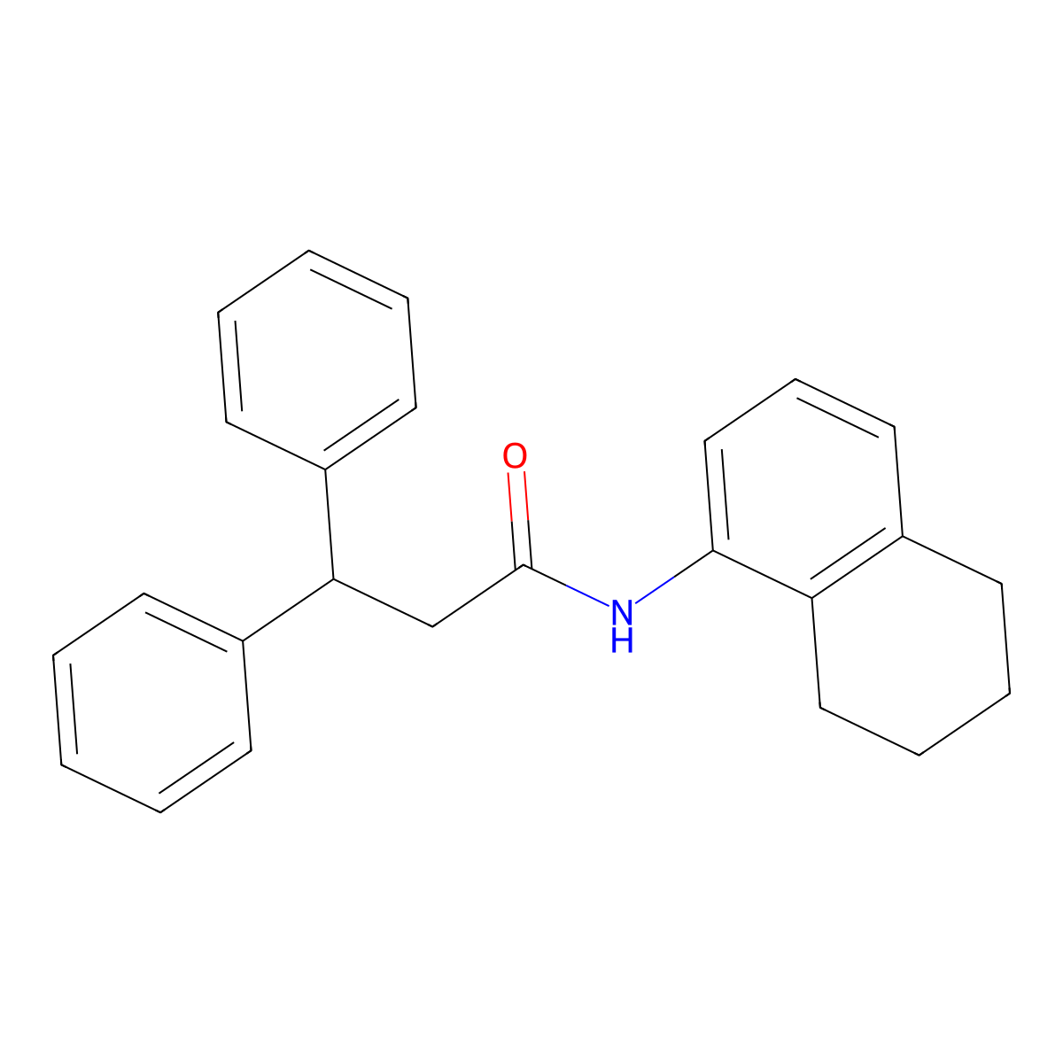 3,3-diphenyl-N-(5,6,7,8-tetrahydronaphthalen-1-yl)propanamide molecular structure, CAS 690988-70-6