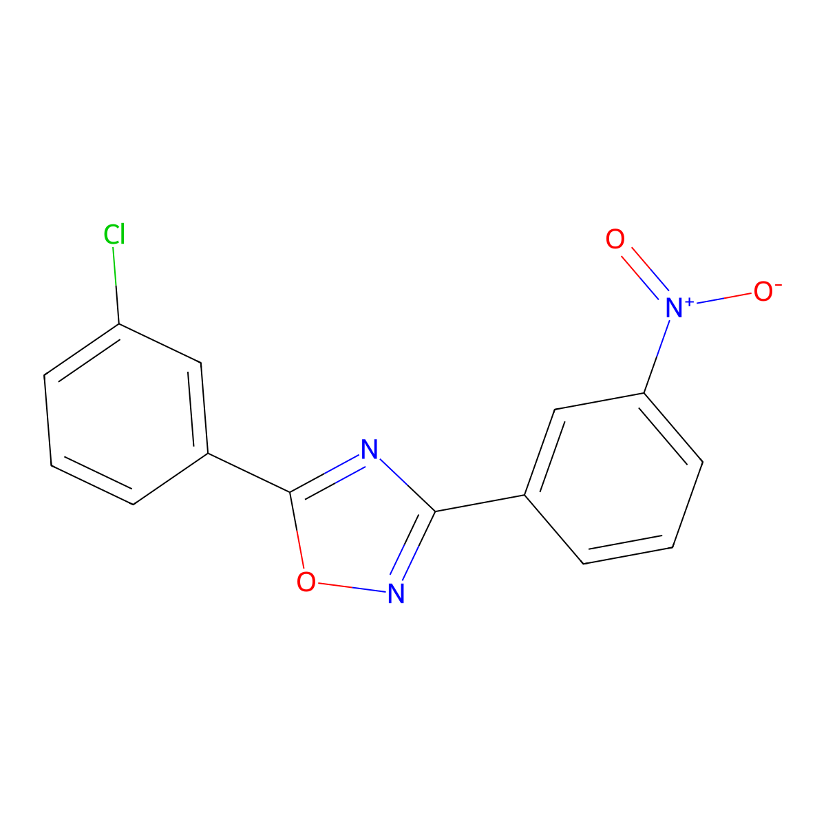 5-(3-Chlorophenyl)-3-(3-nitrophenyl)-1,2,4-oxadiazole molecular structure, CAS 690988-86-4
