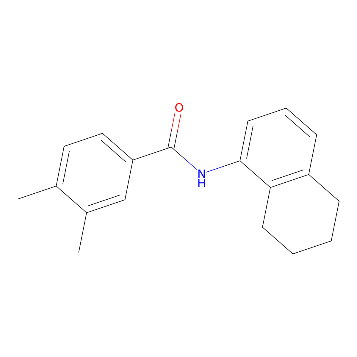 3,4-dimethyl-N-(5,6,7,8-tetrahydronaphthalen-1-yl)benzamide molecular structure, CAS 690988-92-2