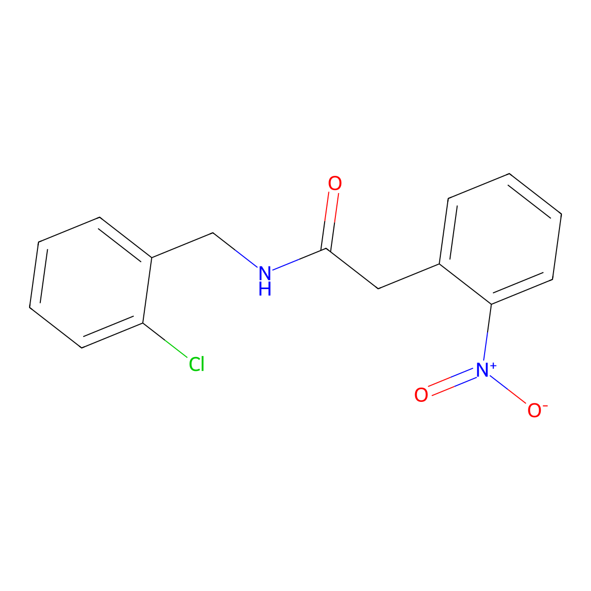 N-(2-chlorobenzyl)-2-(2-nitrophenyl)acetamide molecular structure, CAS 690989-17-4