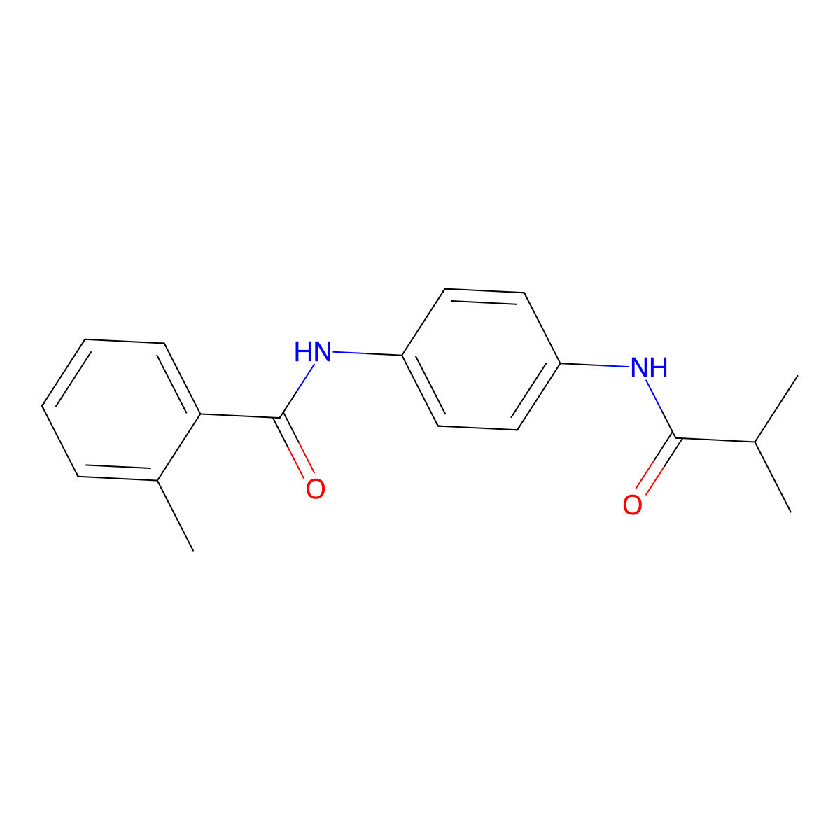 N-[4-(isobutyrylamino)phenyl]-2-methylbenzamide molecular structure, CAS 690989-21-0