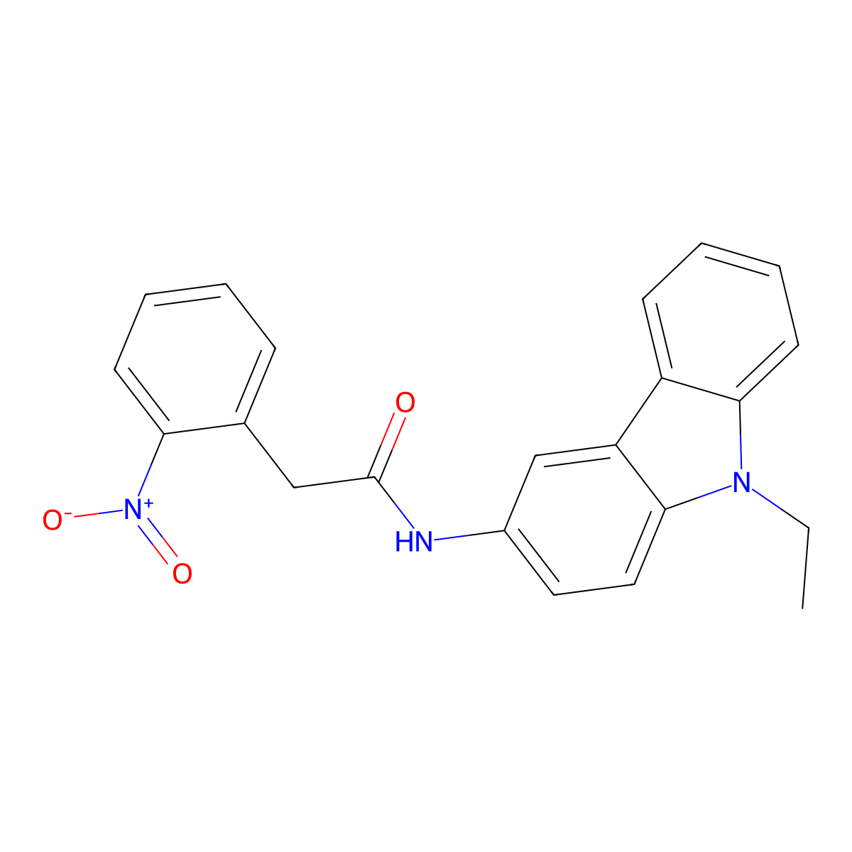 N-(9-ethylcarbazol-3-yl)-2-(2-nitrophenyl)acetamide molecular structure, CAS 690989-23-2