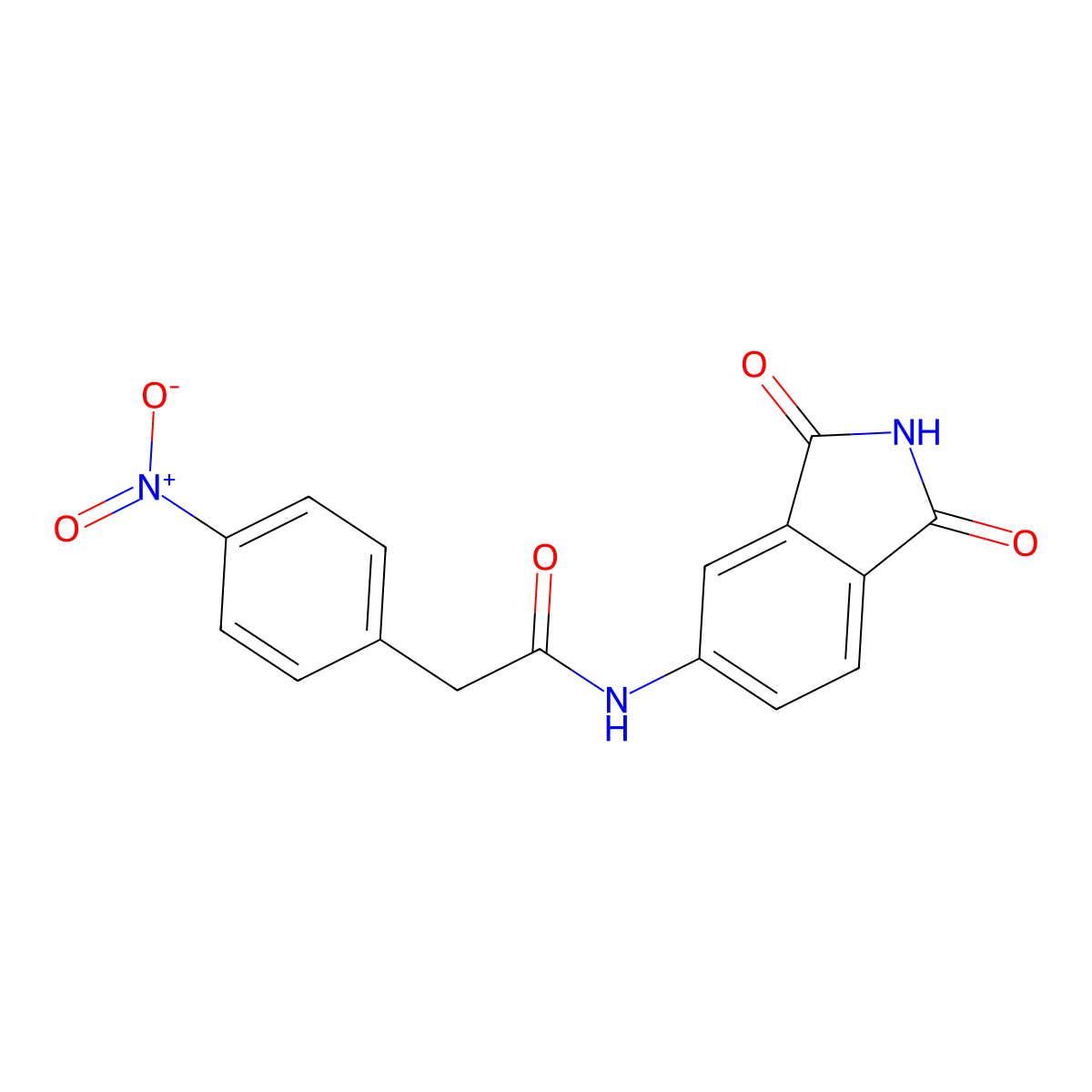 N-(1,3-dioxoisoindol-5-yl)-2-(4-nitrophenyl)acetamide molecular structure, CAS 690989-32-3