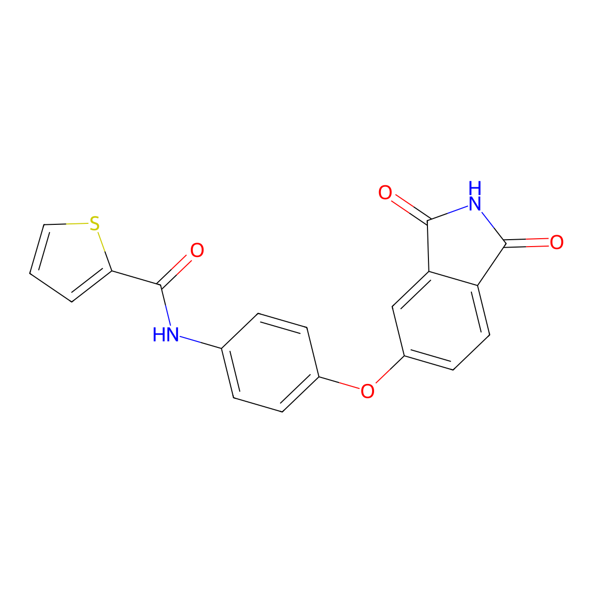 N-[4-[(2,3-Dihydro-1,3-dioxo-1H-isoindol-5-yl)oxy]phenyl]-2-thiophenecarboxamide molecular structure, CAS 690989-50-5