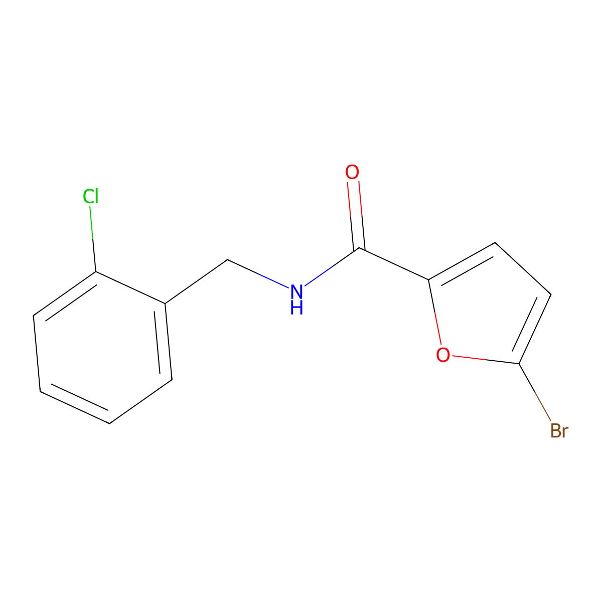 5-bromo-N-[(2-chlorophenyl)methyl]furan-2-carboxamide molecular structure, CAS 690989-53-8