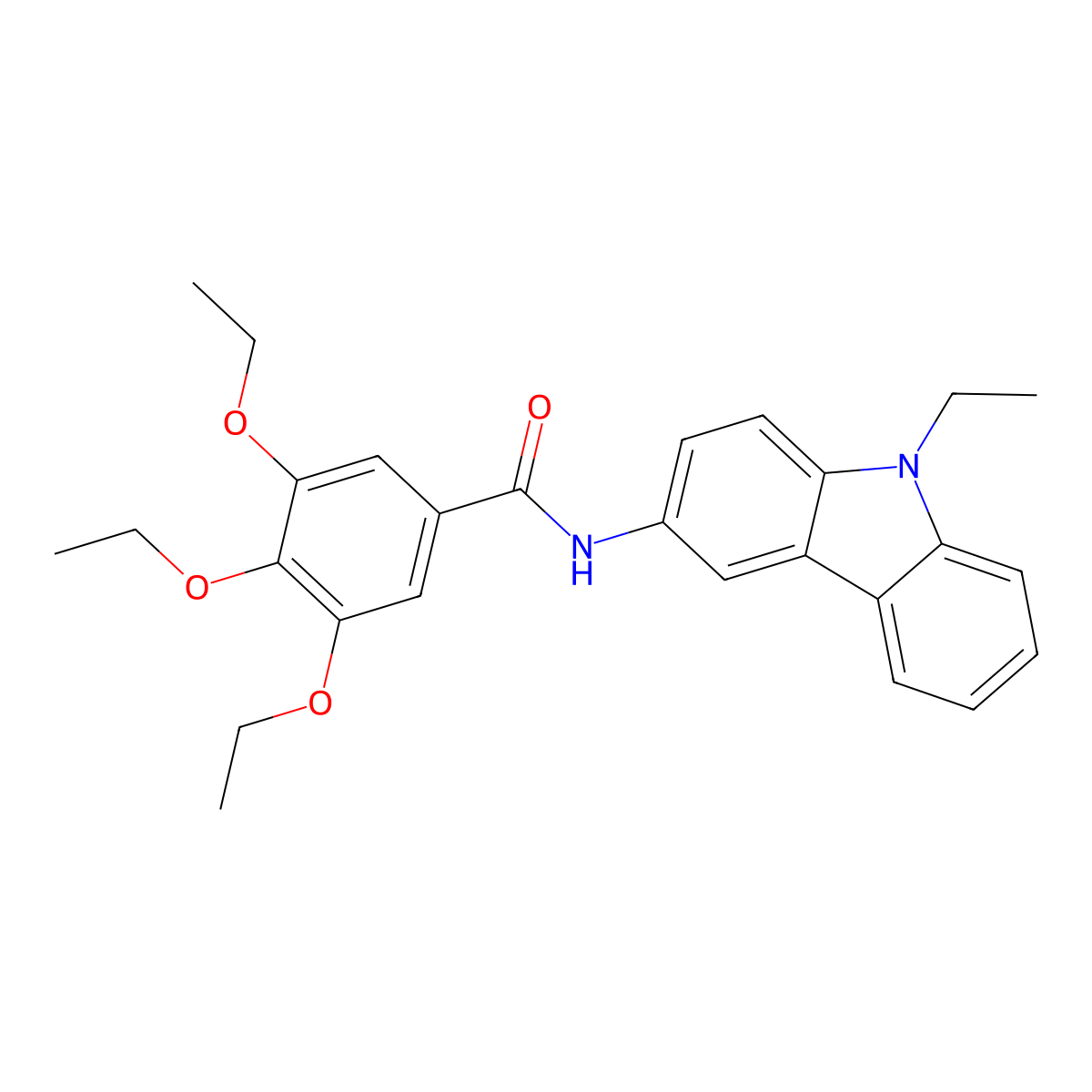 3,4,5-triethoxy-N-(9-ethylcarbazol-3-yl)benzamide molecular structure, CAS 690989-54-9