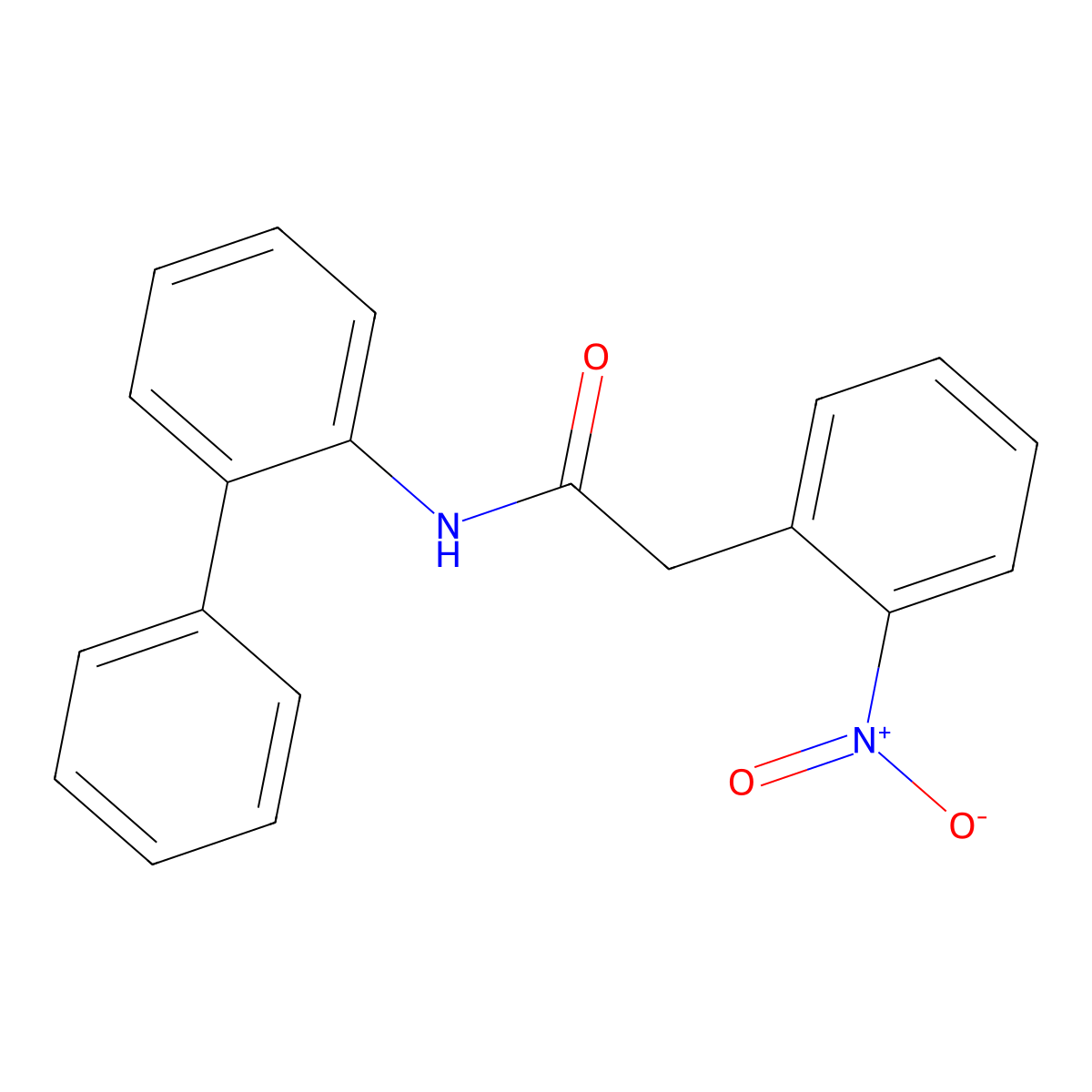 2-(2-nitrophenyl)-N-(2-phenylphenyl)acetamide molecular structure, CAS 690989-56-1