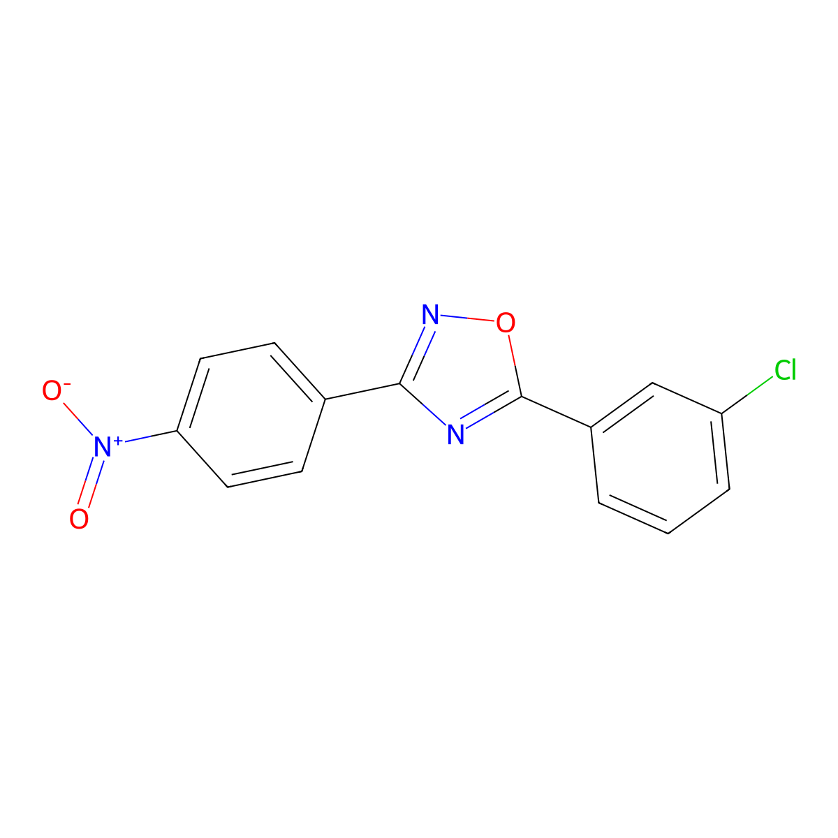 5-(3-Chlorophenyl)-3-(4-nitrophenyl)-1,2,4-oxadiazole molecular structure, CAS 690989-63-0