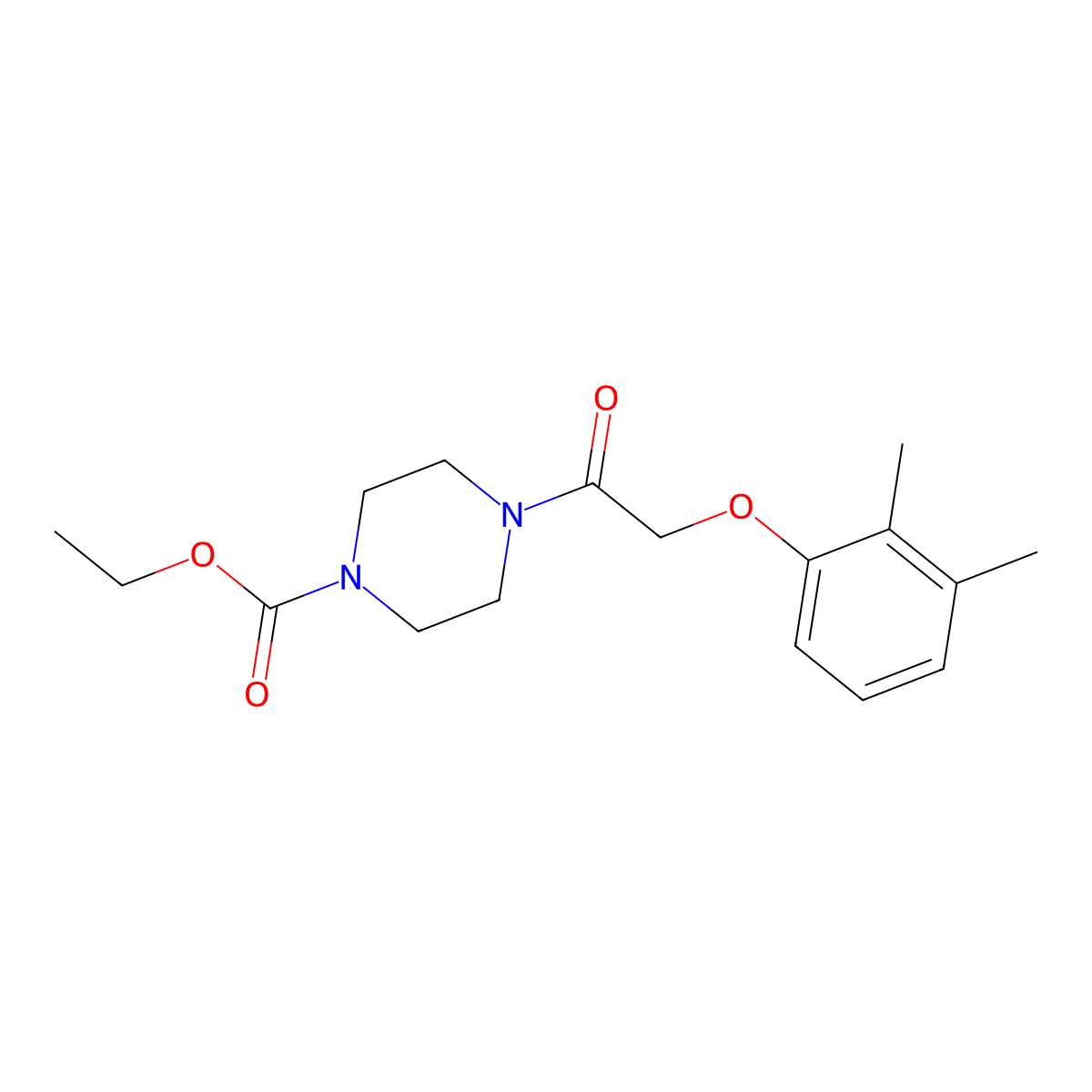 Ethyl 4-[(2,3-dimethylphenoxy)acetyl]piperazine-1-carboxylate molecular structure, CAS 690989-77-6