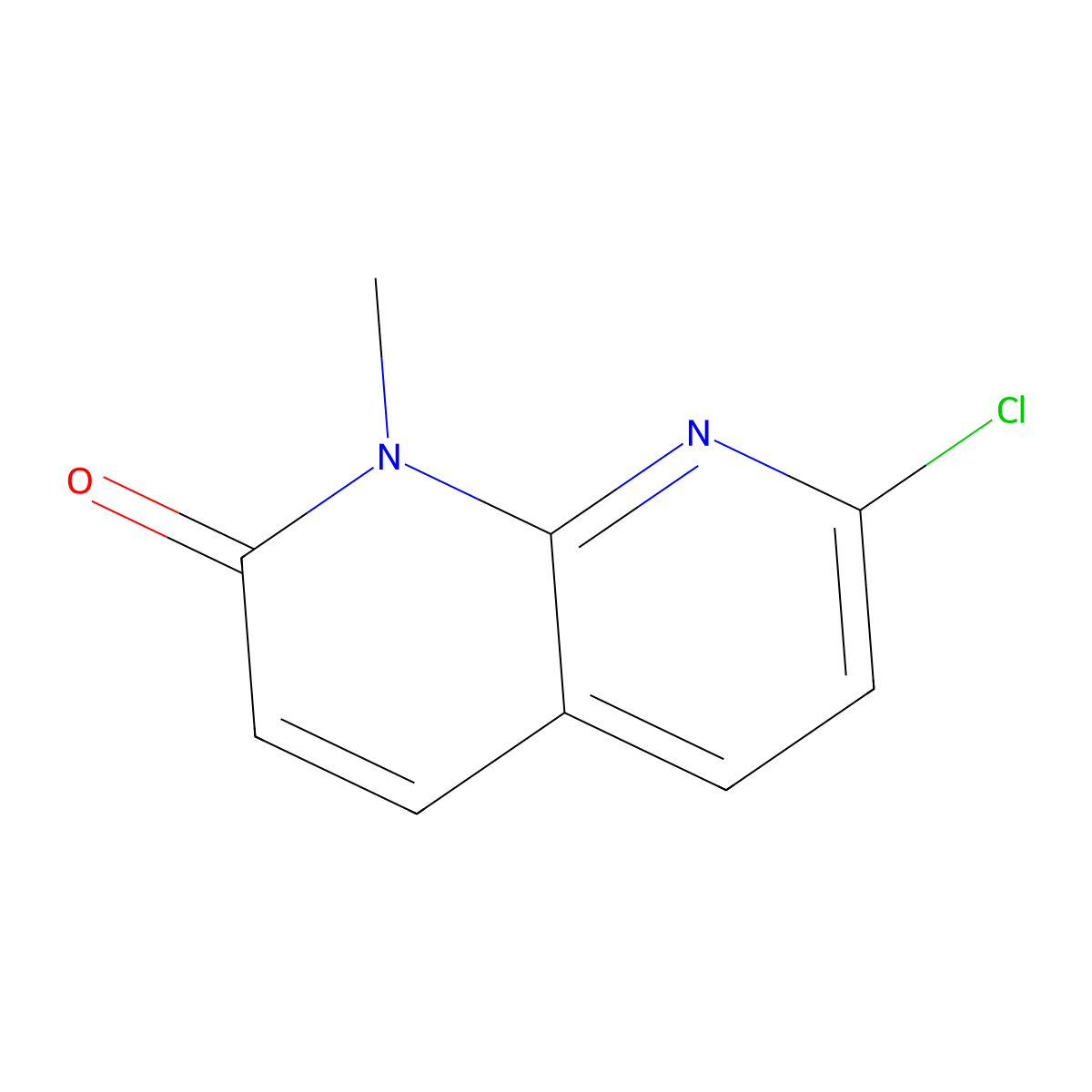 7-Chloro-1-methyl-1,8-naphthyridin-2(1H)-one molecular structure, CAS 69099-05-4